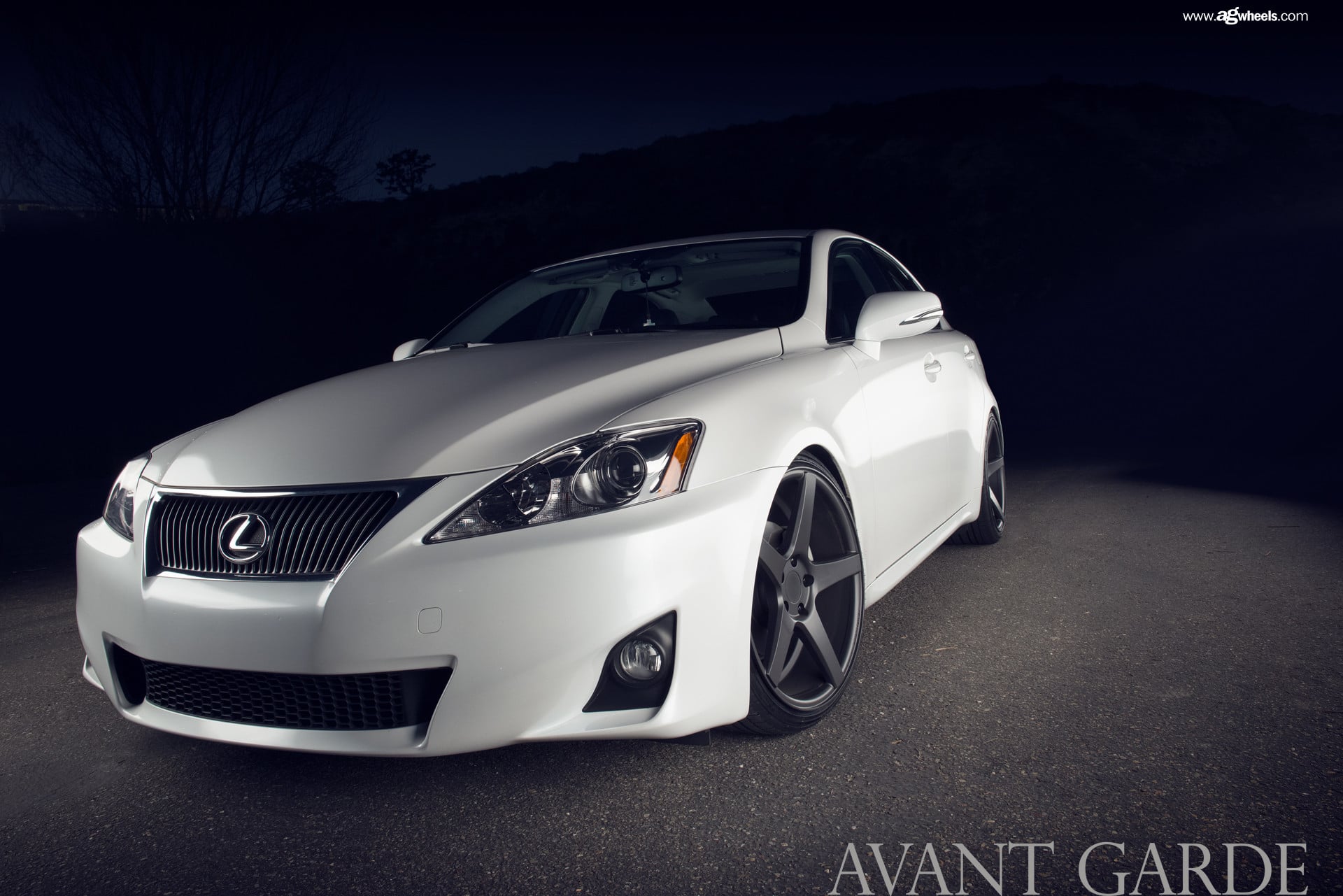 Chrome Billet Grille on White Lexus IS - Photo by Avant Garde Wheels