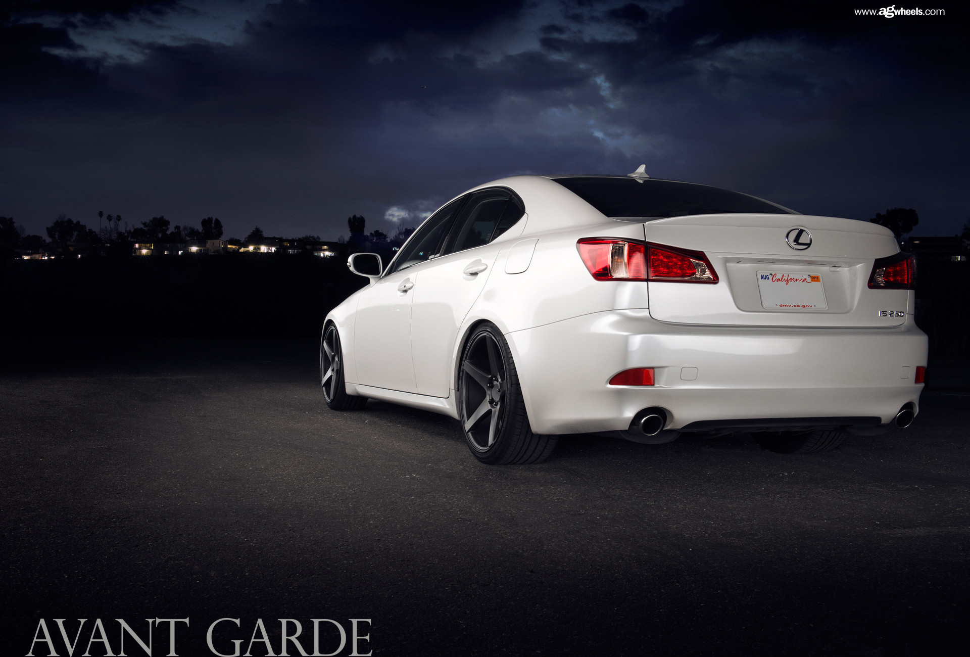 White Lexus IS 250 with Red LED Taillights - Photo by Avant Garde Wheels