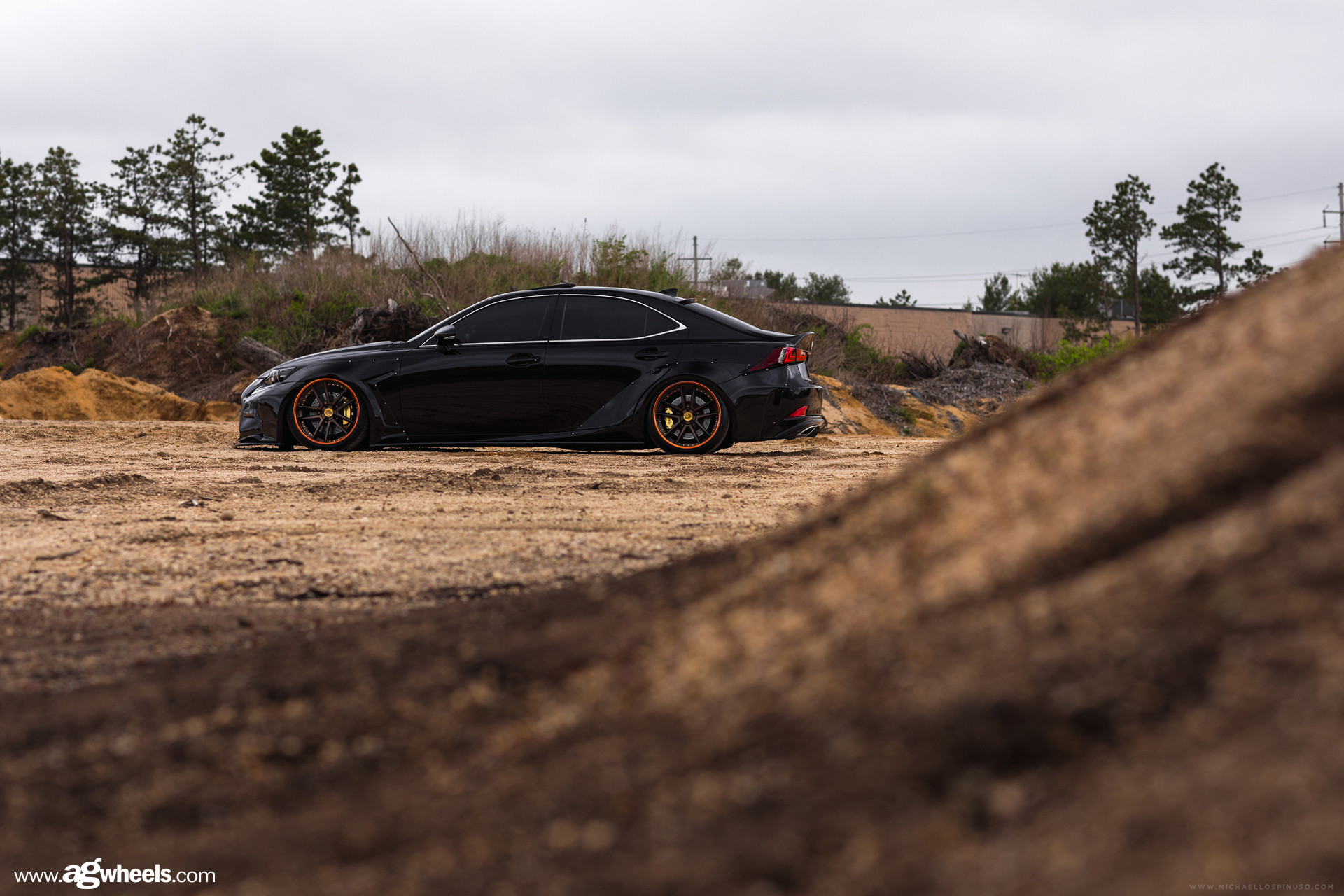 Custom Black Stanced Lexus IS Side Skirts - Photo by Avant Garde