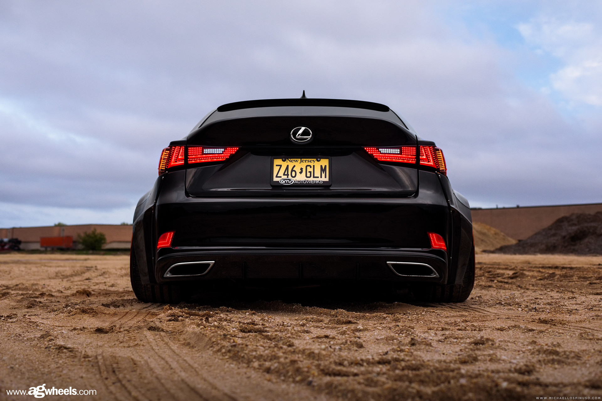 Aftermarket Rear Diffuser on Black Stanced Lexus IS - Photo by Avant Garde
