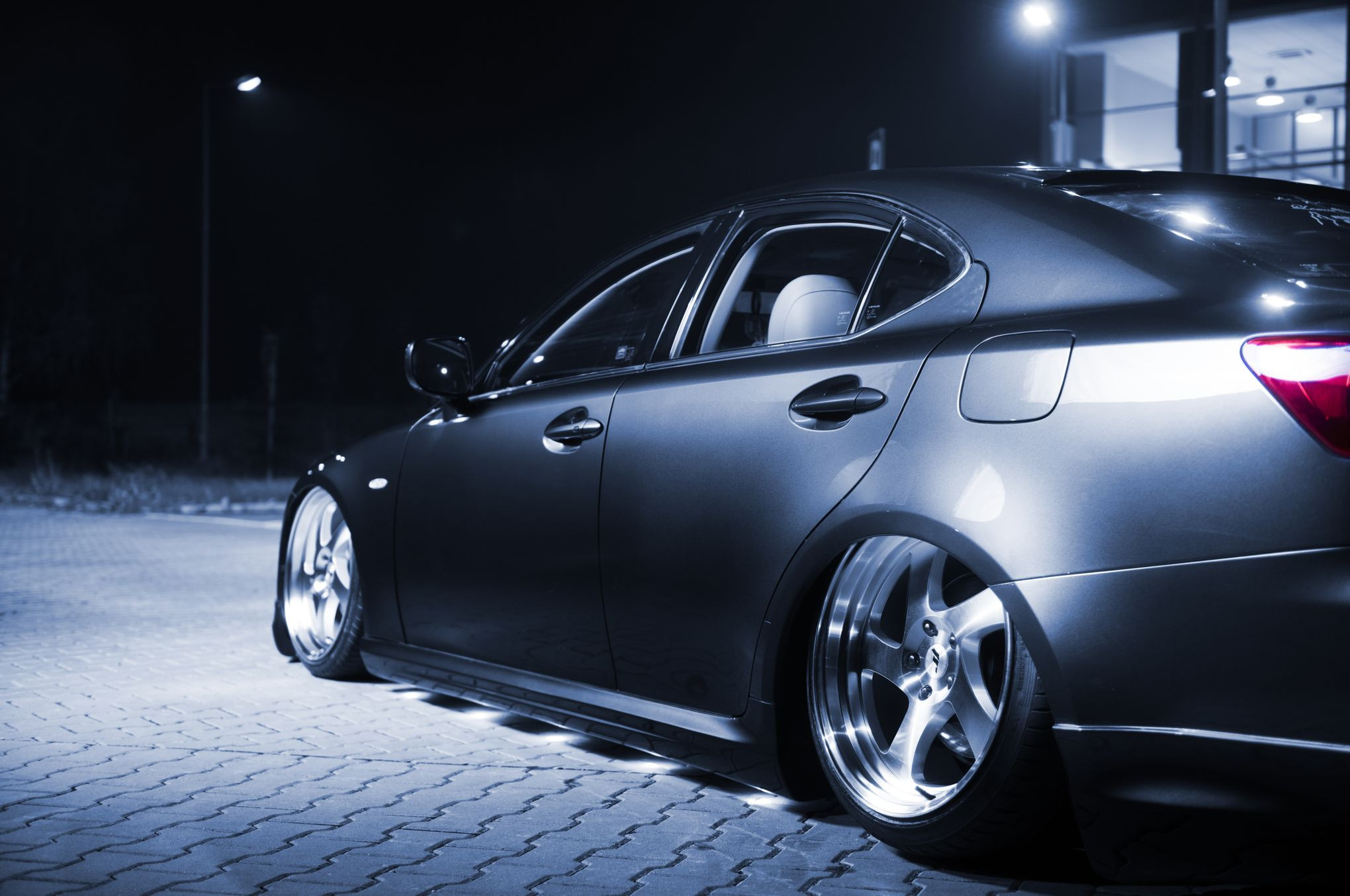 Aftermarket Side Skirts on Black Lexus IS - Photo by JR Wheels