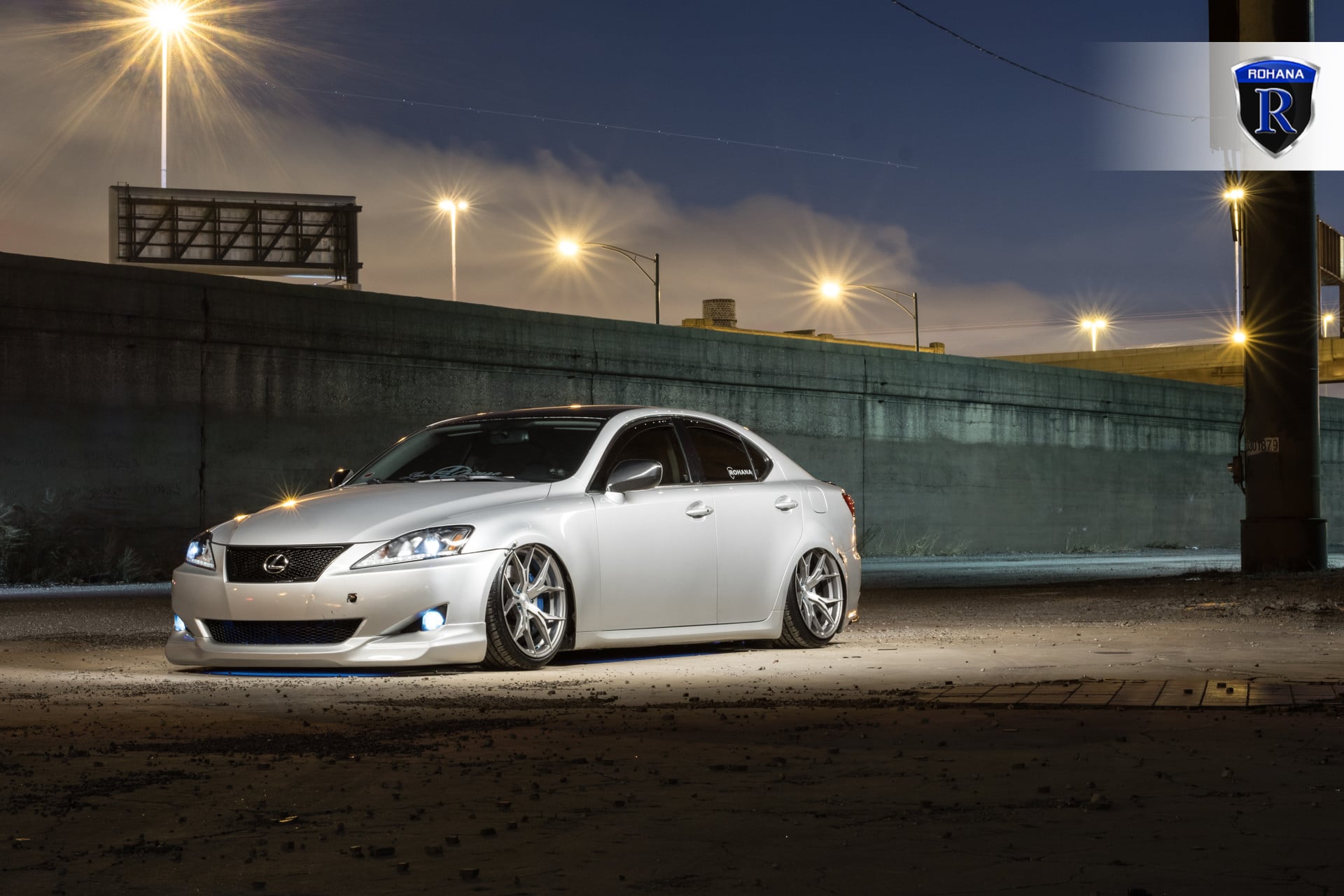 Blacked Out Mesh Grille on Silver Lexus IS - Photo by Rohana Wheels