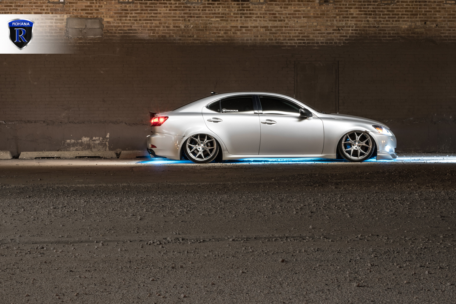 Aftermarket Side Skirts on Silver Lexus IS - Photo by Rohana Wheels