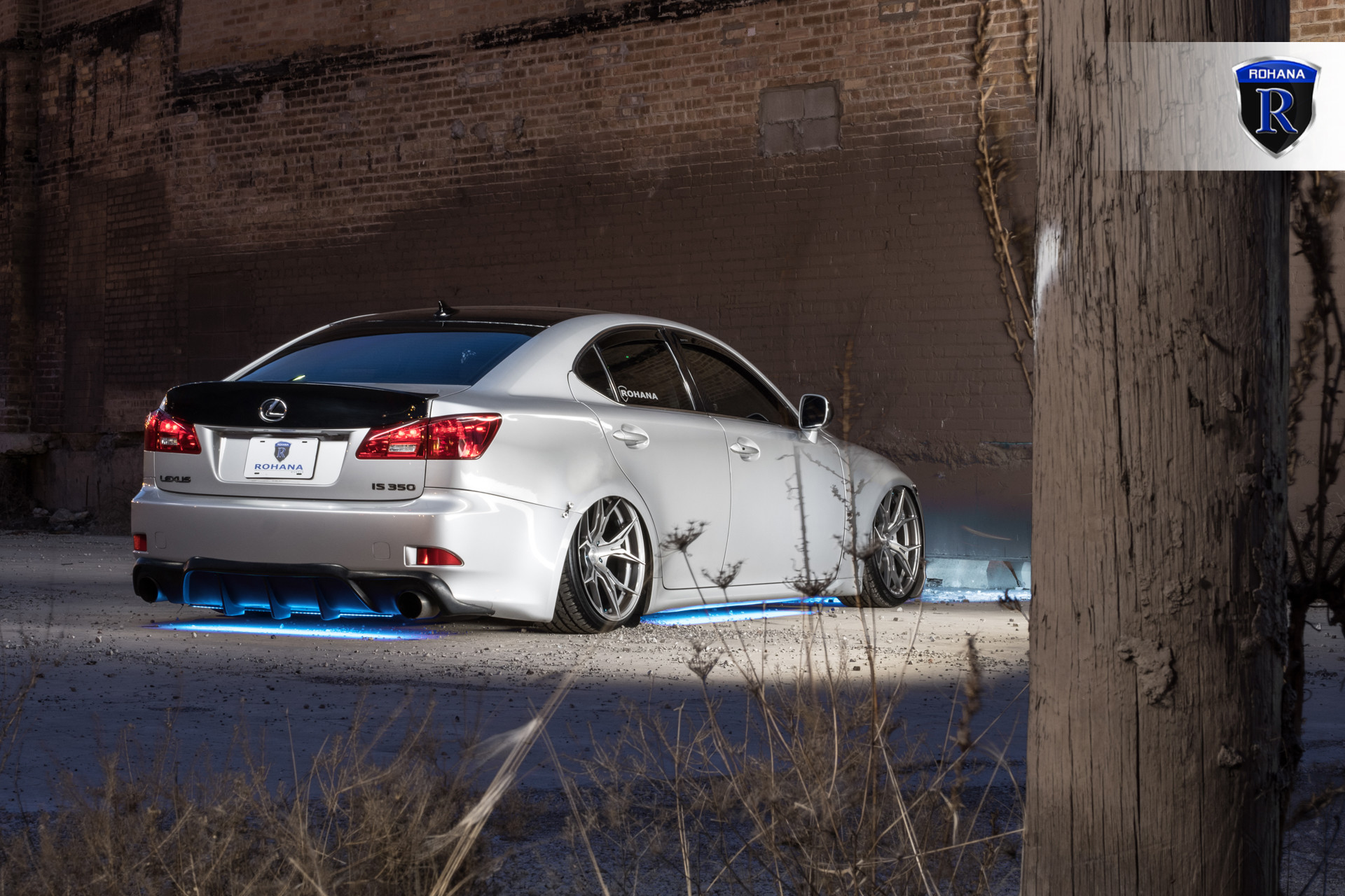 Custom Silver Lexus IS Rear Diffuser - Photo by Rohana Wheels