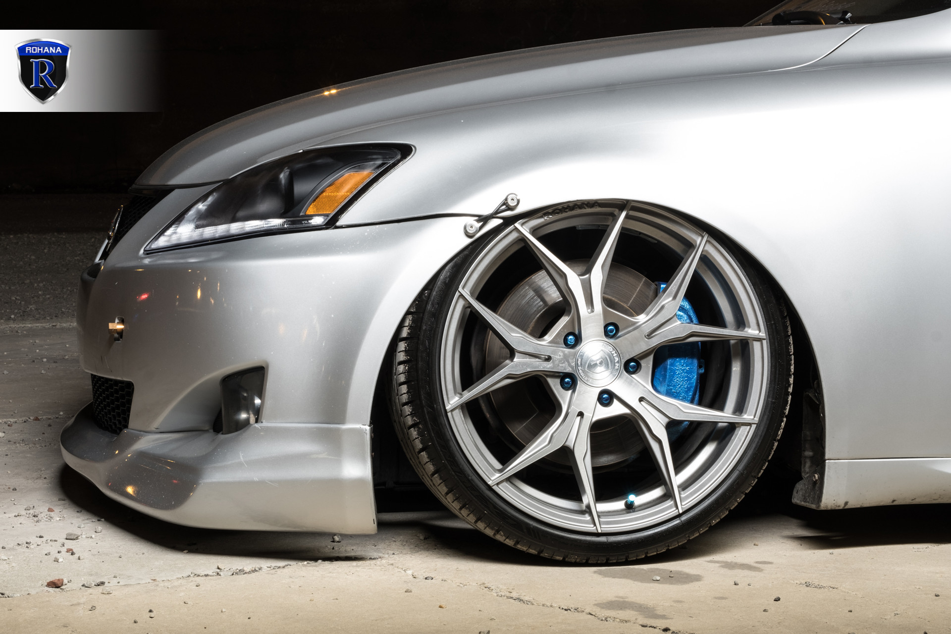 Silver Lexus IS 350 with Custom Chrome Rohana Wheels - Photo by Rohana Wheels