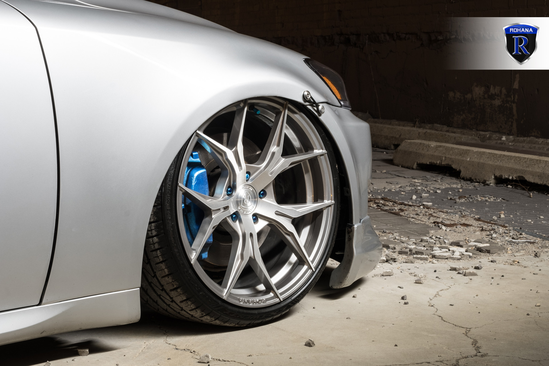 Chrome Rohana Rims on Silver Lexus IS - Photo by Rohana Wheels