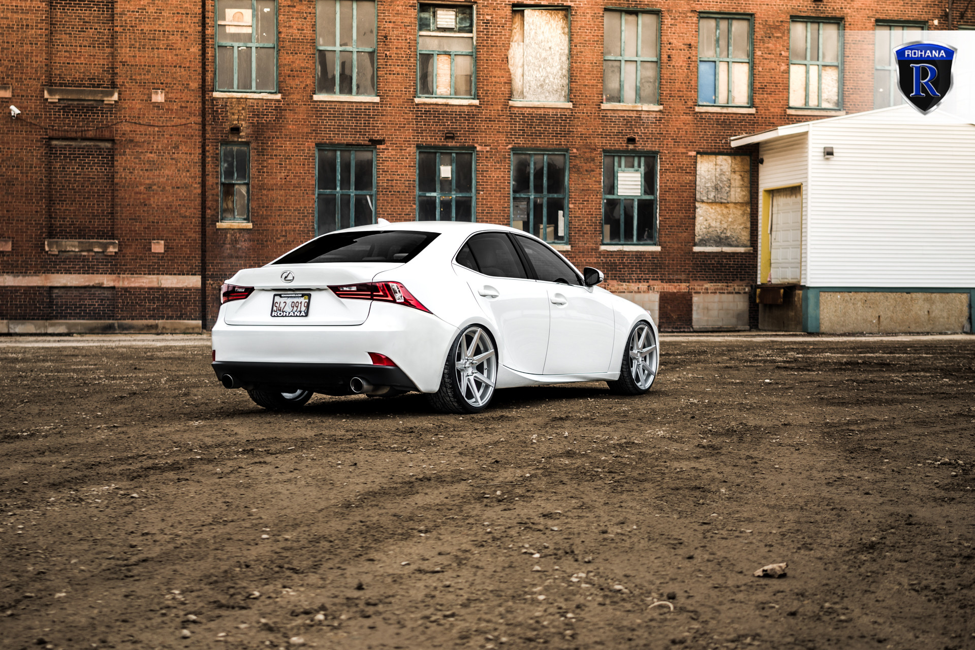 White Lexus IS with Custom Red LED Taillights - Photo by Rohana Wheels