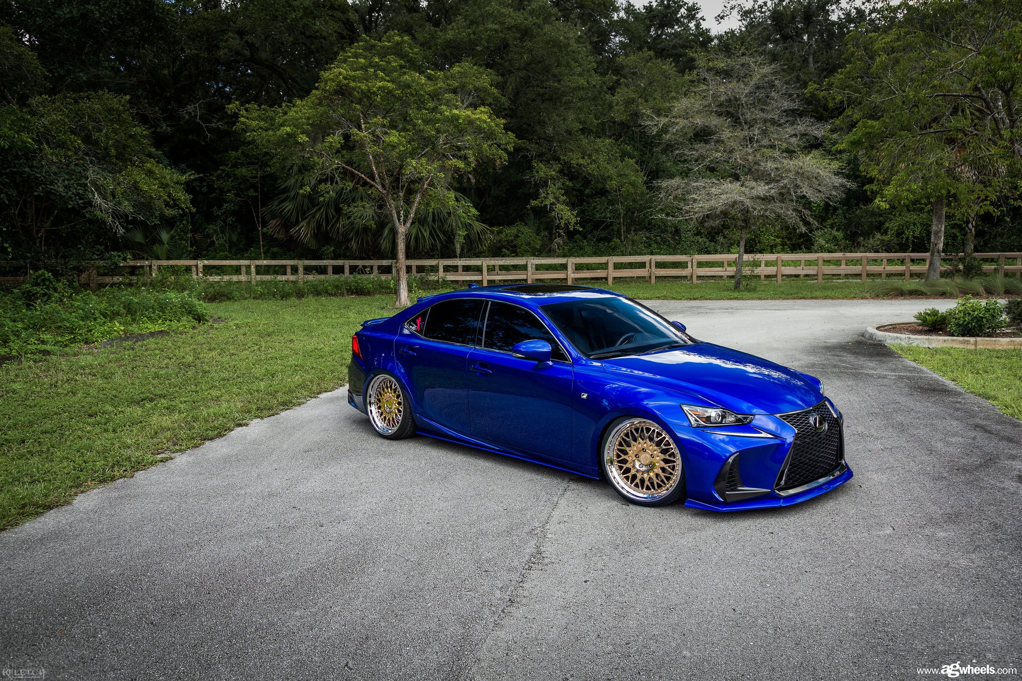 Blue Lexus IS with Custom Silver Avant Garde Wheels - Photo by Avant Garde Wheels