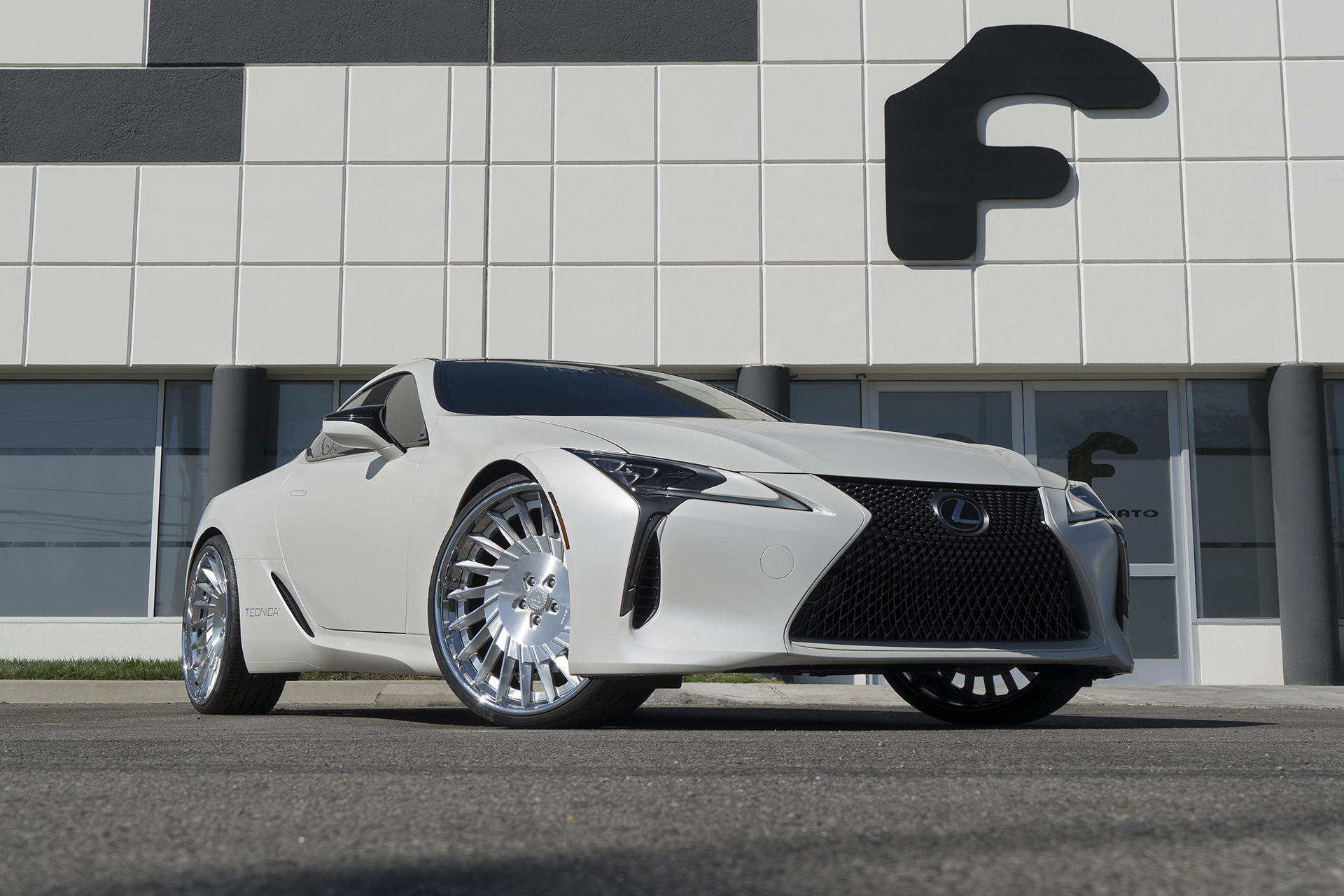 White Lexus LC with Blacked Out Mesh Grille - Photo by Forgiato