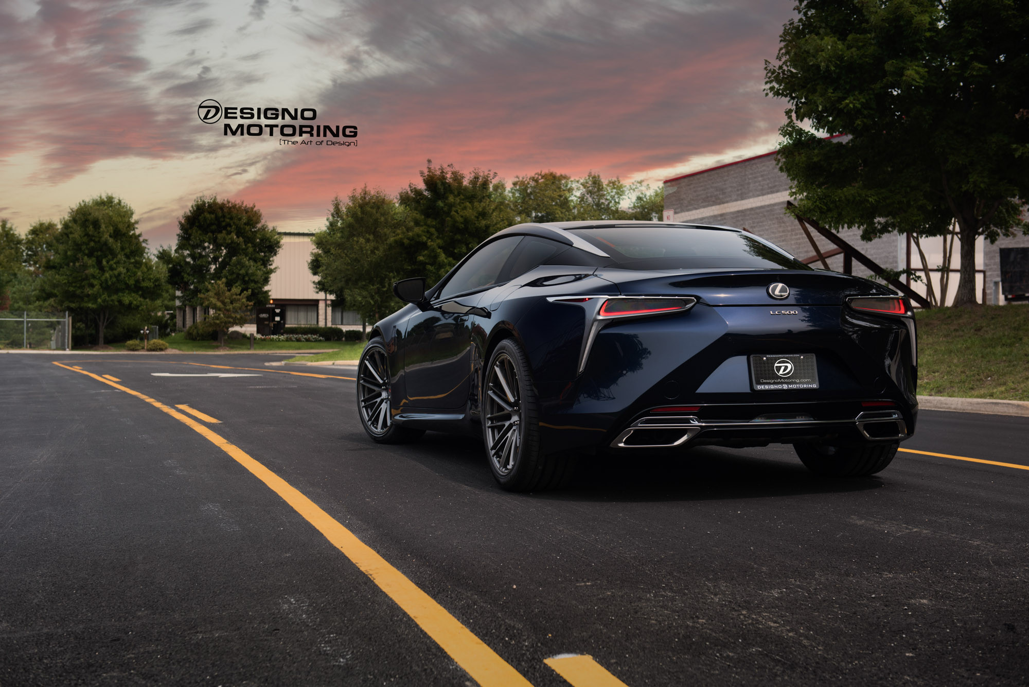 Blue Lexus LC 500 with Aftermarket Rear Diffuser - Photo by Vossen
