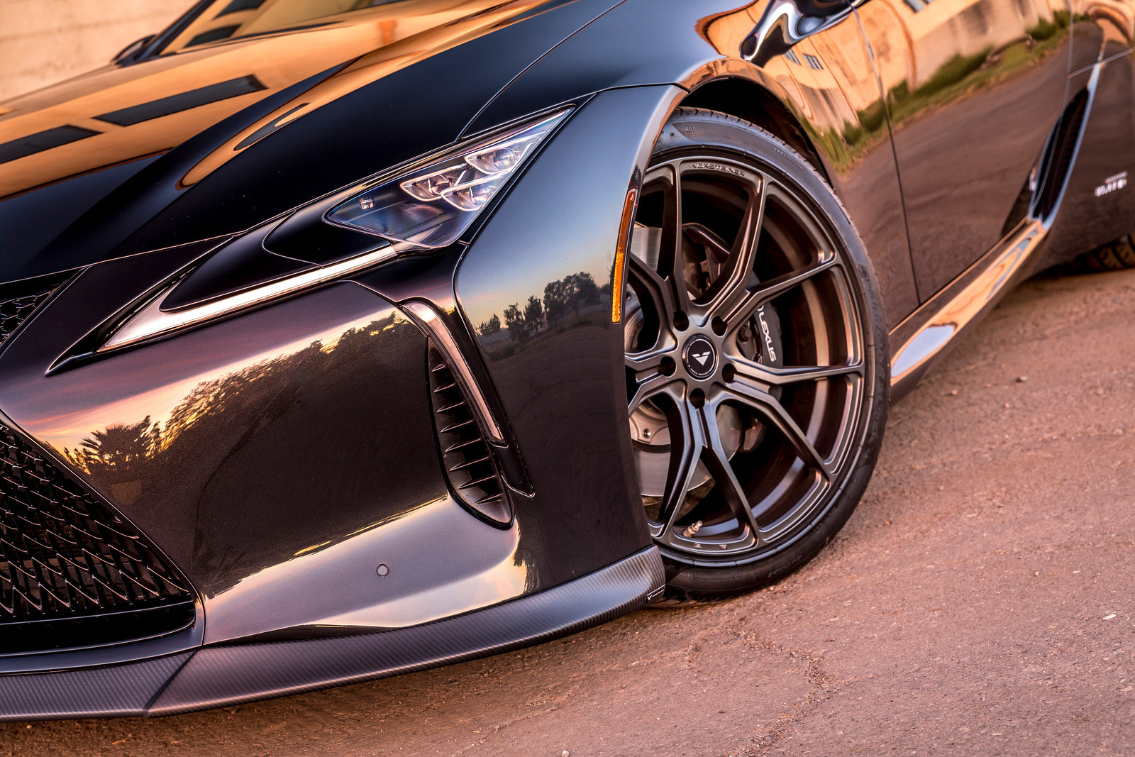Black Lexus LC with Custom Vorsteiner Wheels - Photo by Vorsteiner