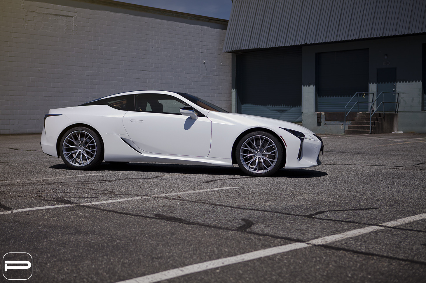 Custom White Lexus LC Side Skirts - Photo by PUR Wheels