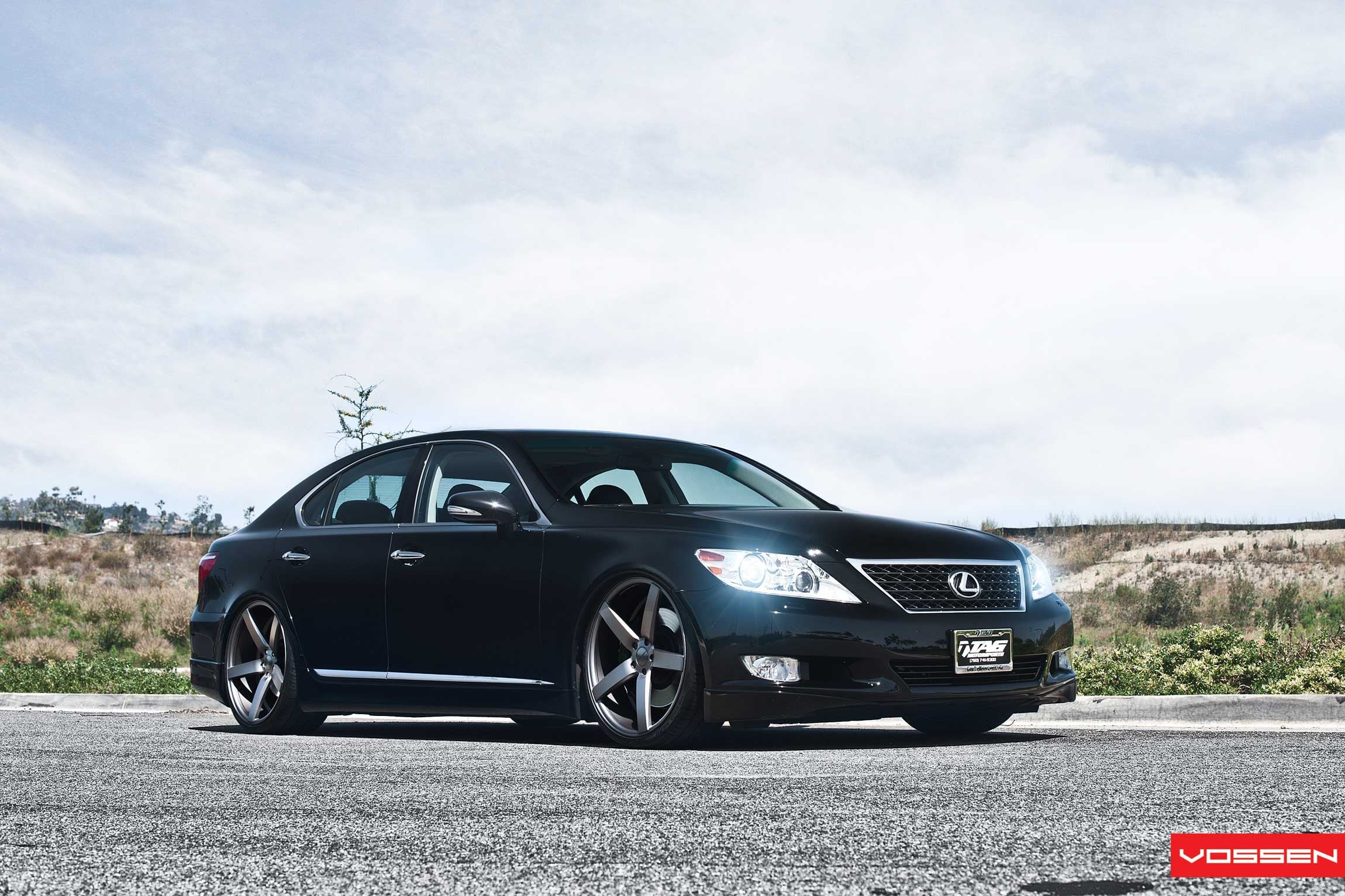 Custom Black Lexus LS Front Lip - Photo by Vossen