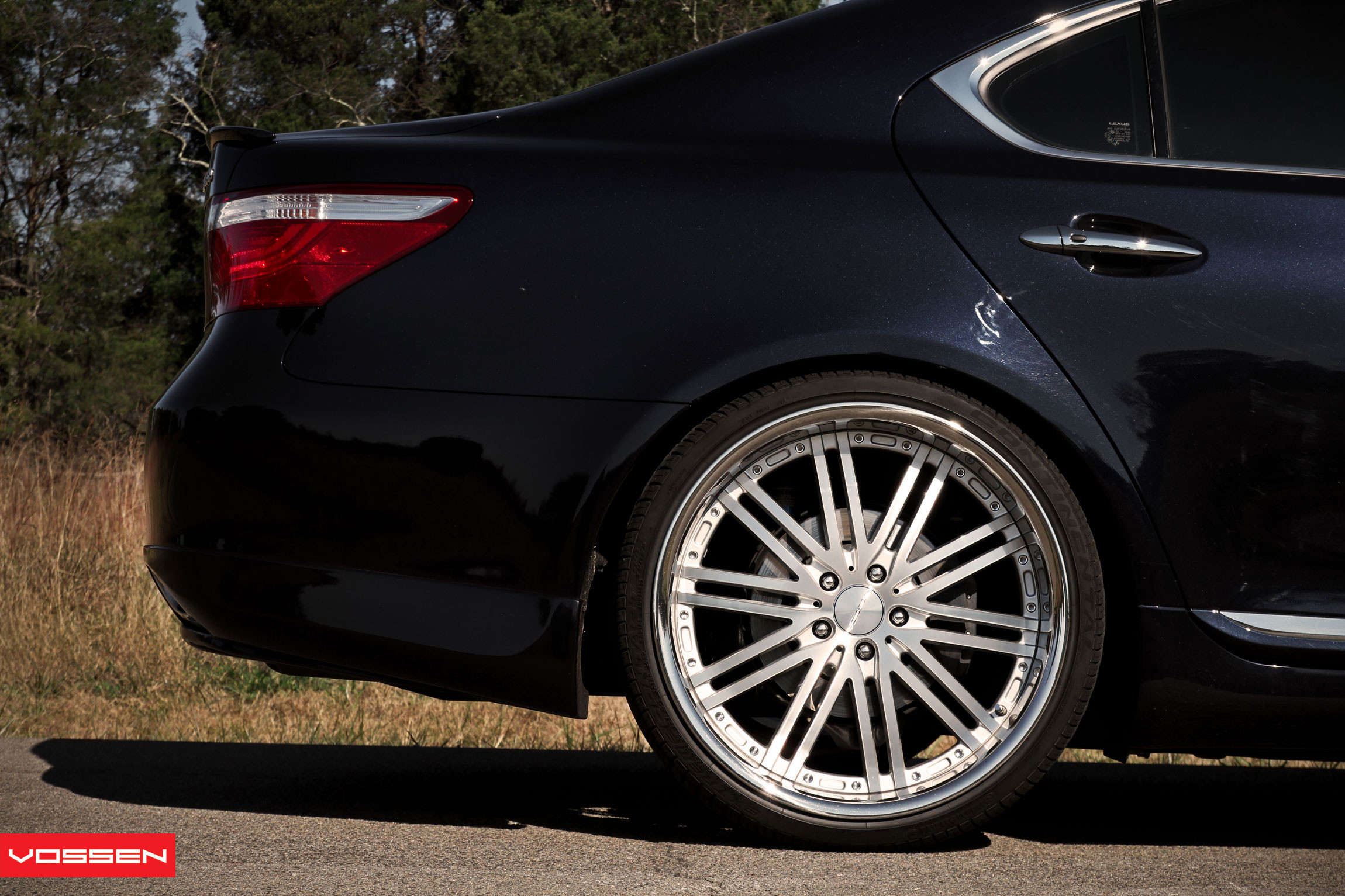 Black Lexus LS 460 with Custom Chrome Vossen Rims - Photo by Vossen