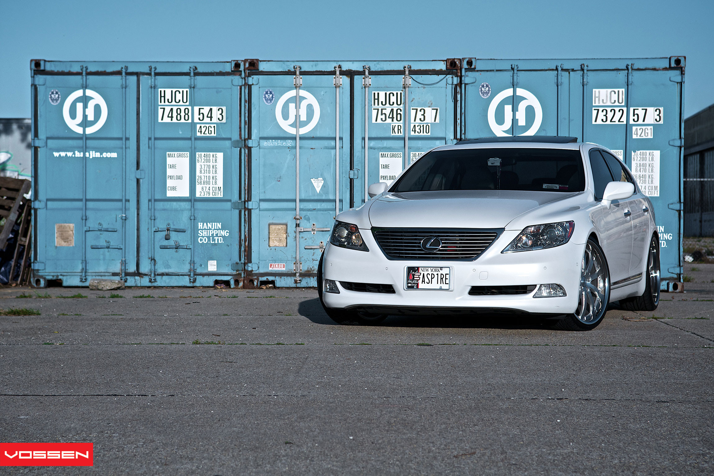 White Lexus LS with Chrome Grille - Photo by Vossen