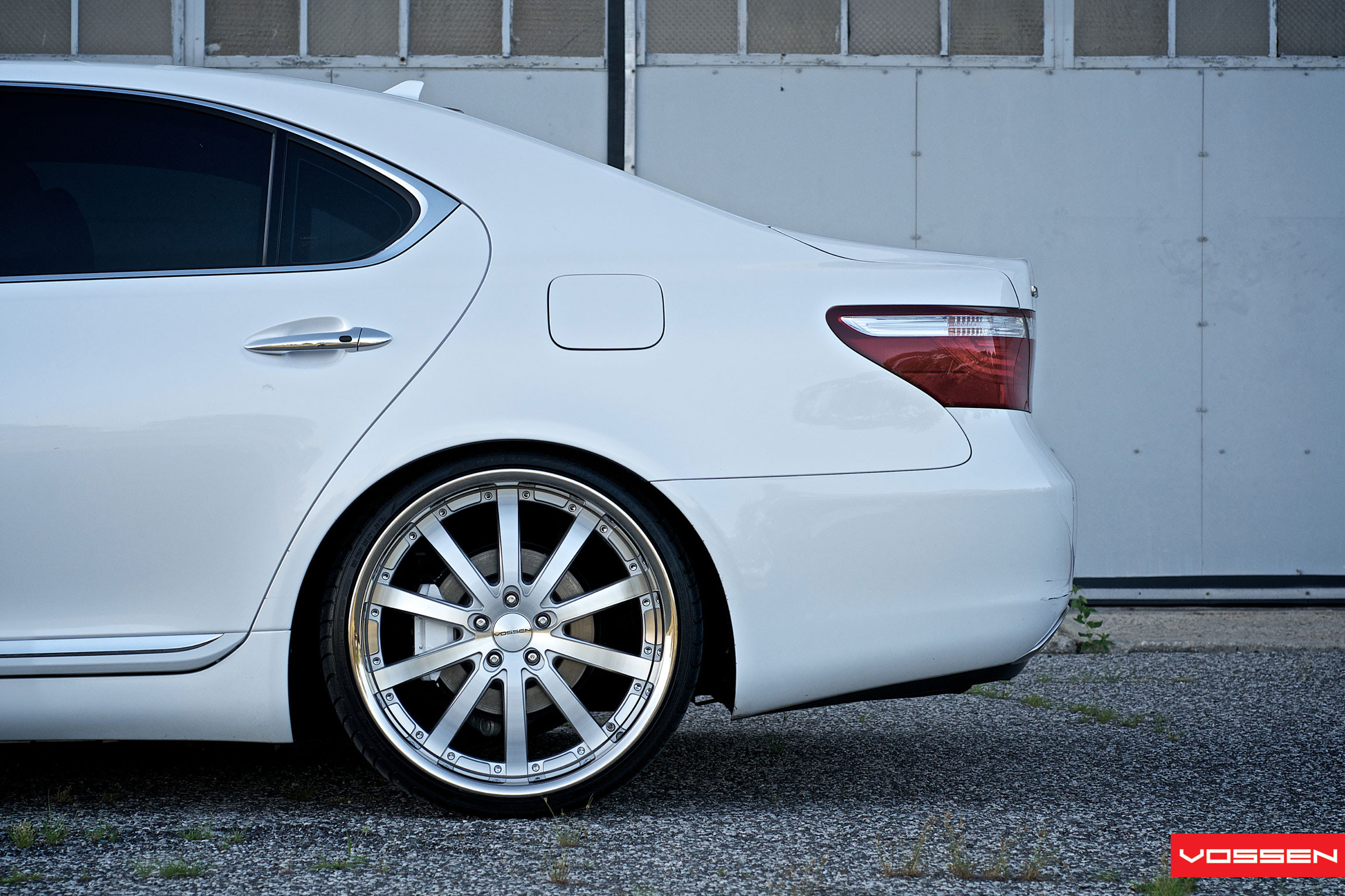 Chrome Vossen Wheels on Custom White Lexus LS - Photo by Vossen