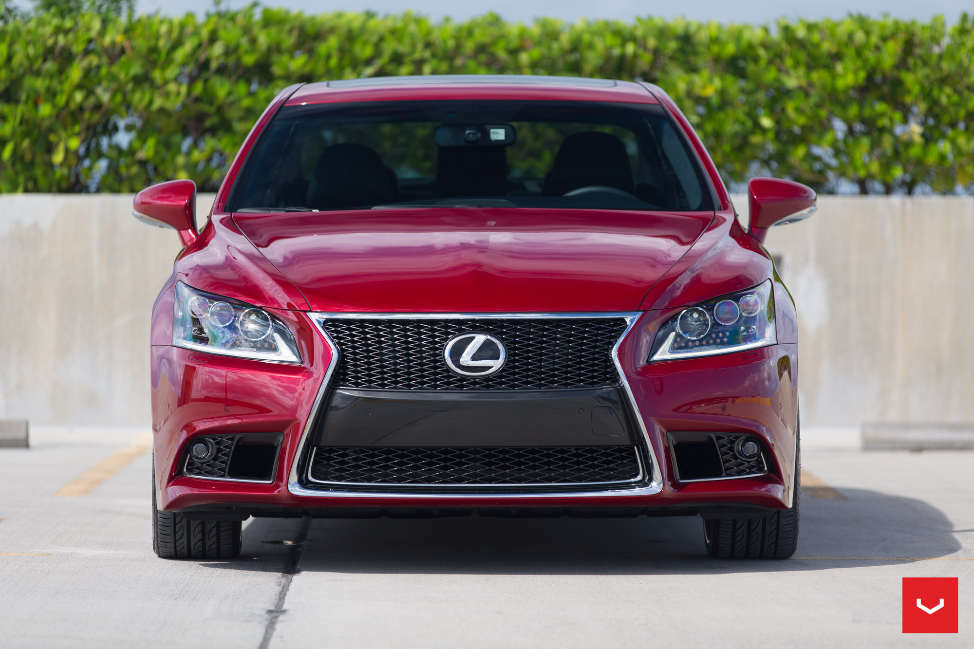 Burgundy Lexus LS460 - Photo by Vossen