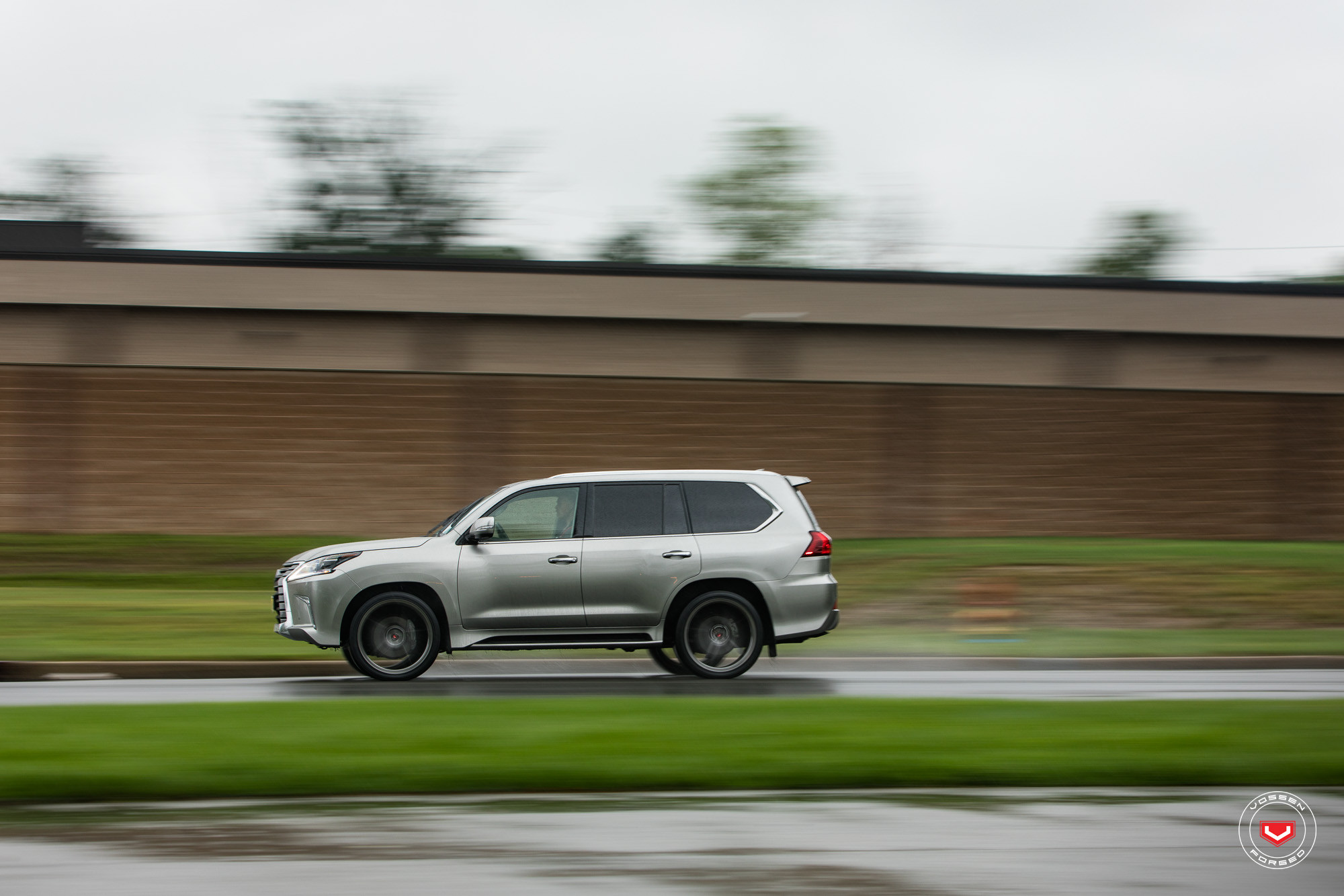Custom Gray Lexus LX Side Skirts - Photo by Vossen
