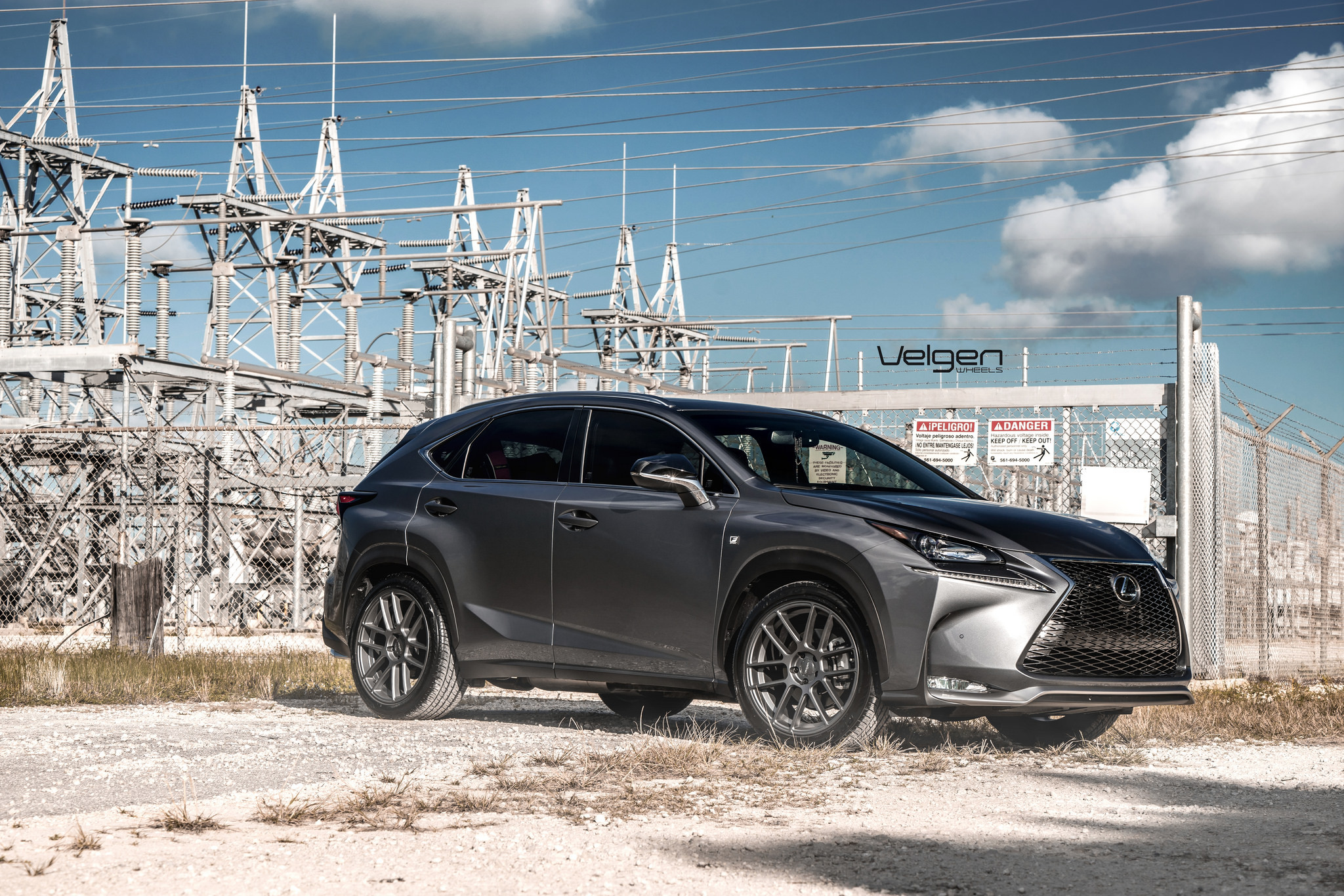 Dark Smoke LED Headlights on Gray Lexus NX - Photo by Velgen