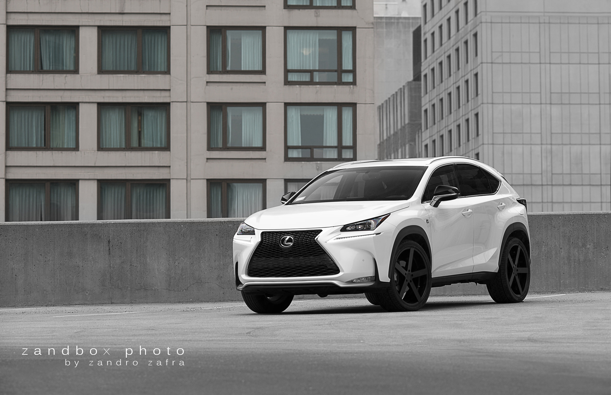 White Lexus NX F Sport with Aftermarket Front Bumper - Photo by zandbox