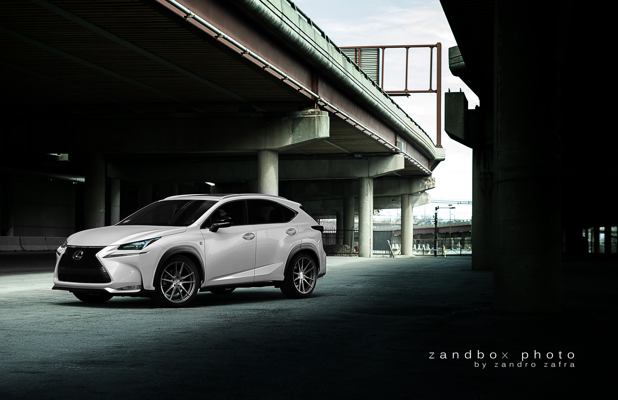 Aftermarket Headlights on White Lexus NX - Photo by zandbox