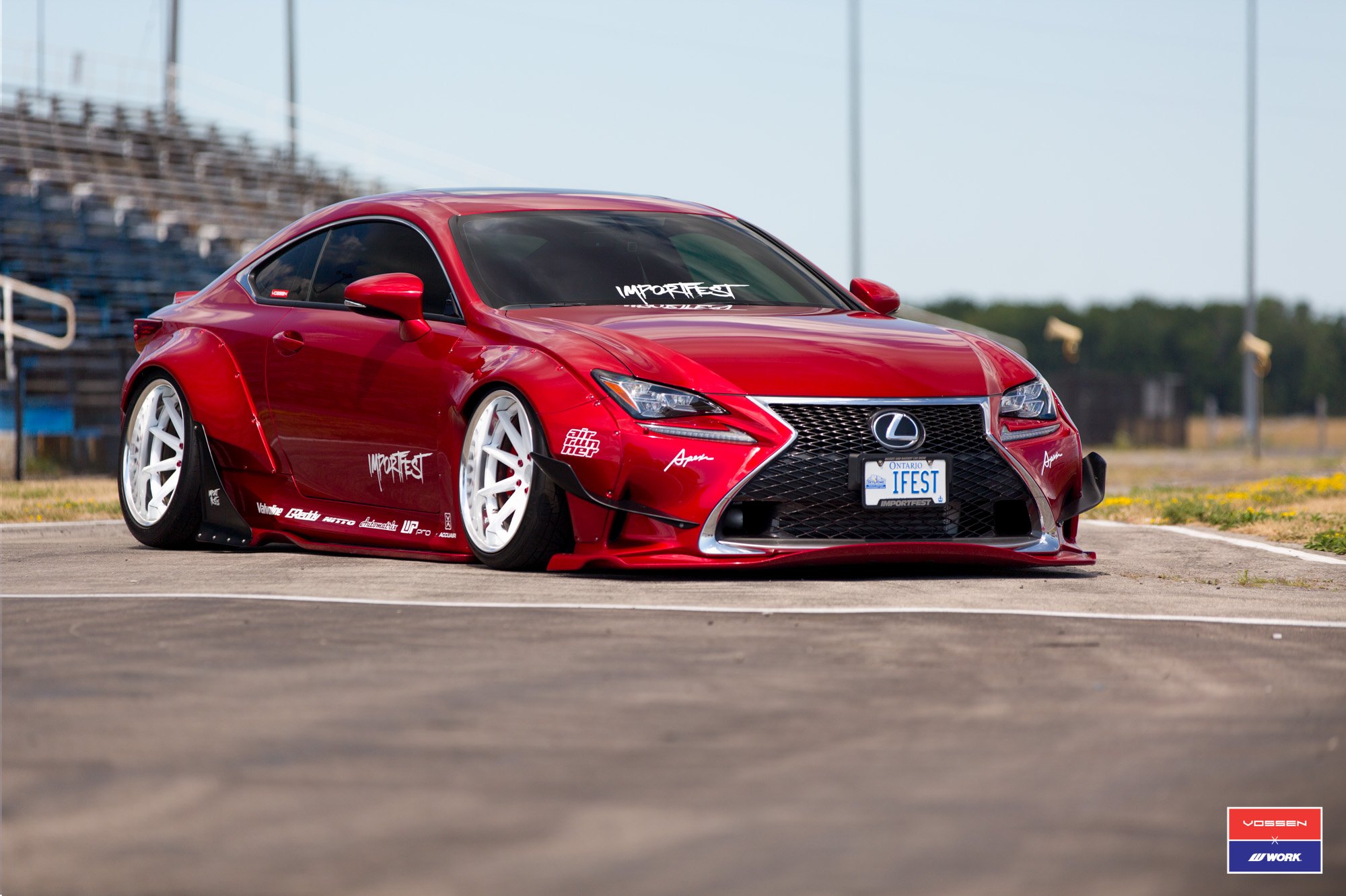 Slammed Lexus RC-F With a Rocket Bunny Wide Body Kit.