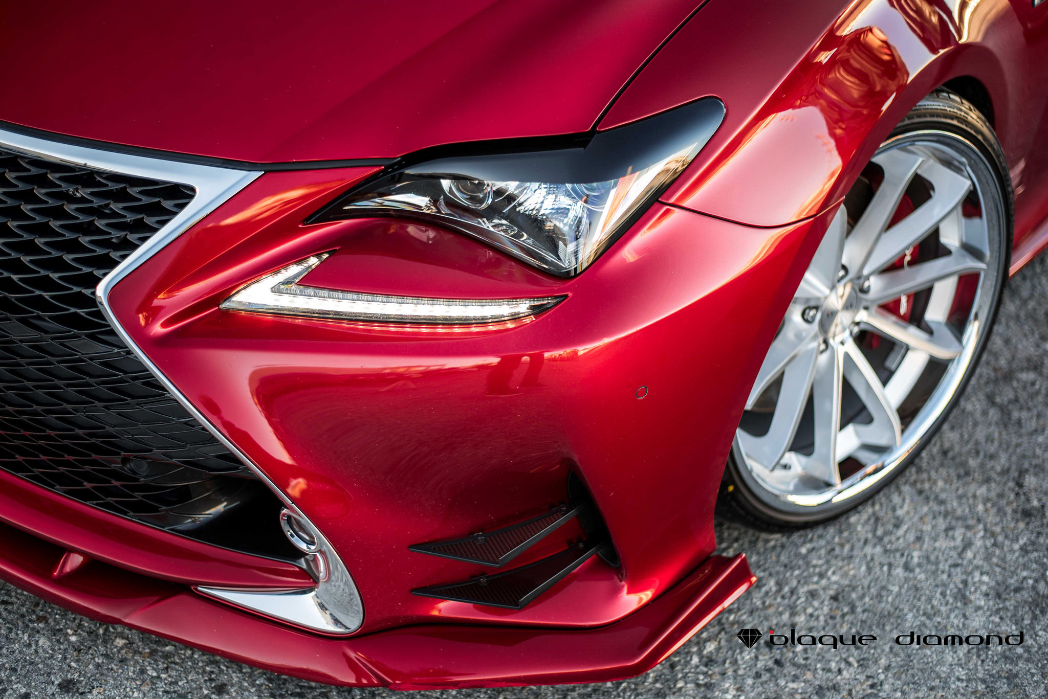 Red Lexus Rc with Custom Front Bumper Cover - Photo by Black Diamond