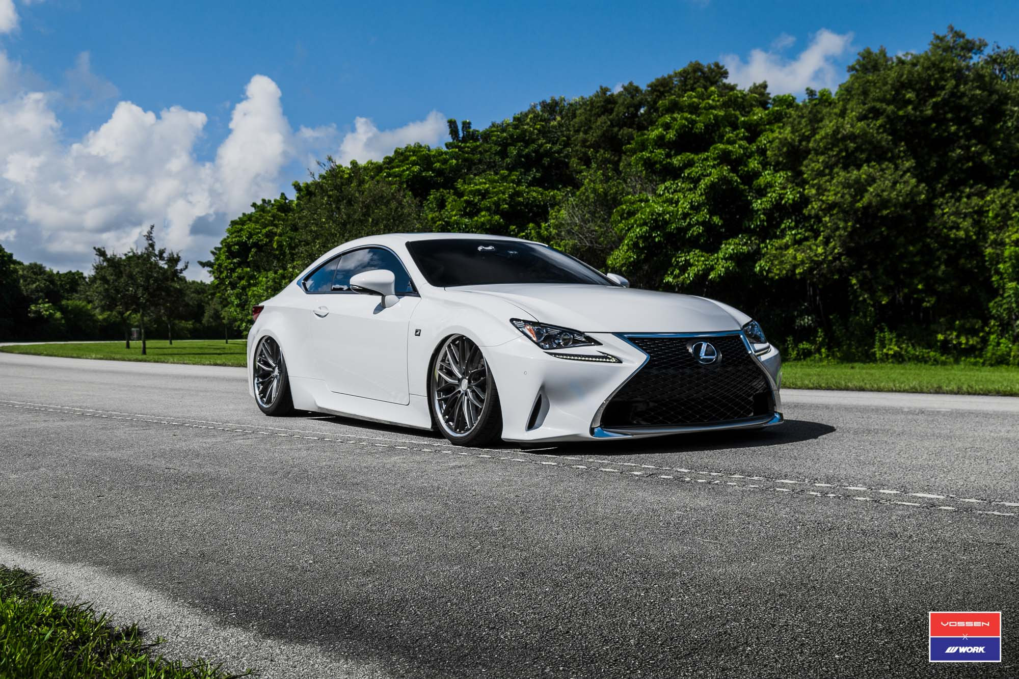 Aftermarket LED Headlights on White Lexus RC - Photo by Vossen
