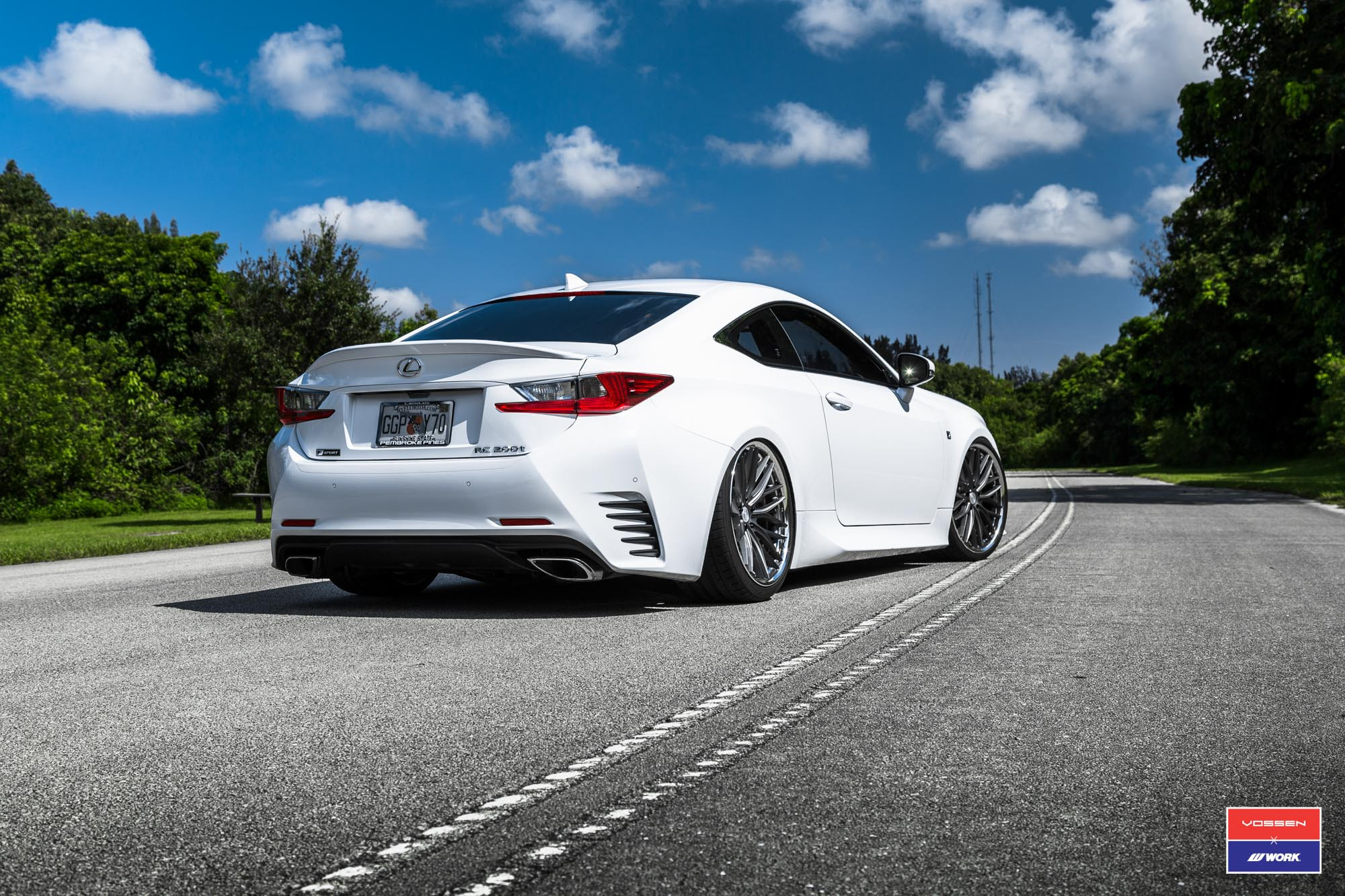 White Lexus RC with Rear Lip Spoiler - Photo by Vossen