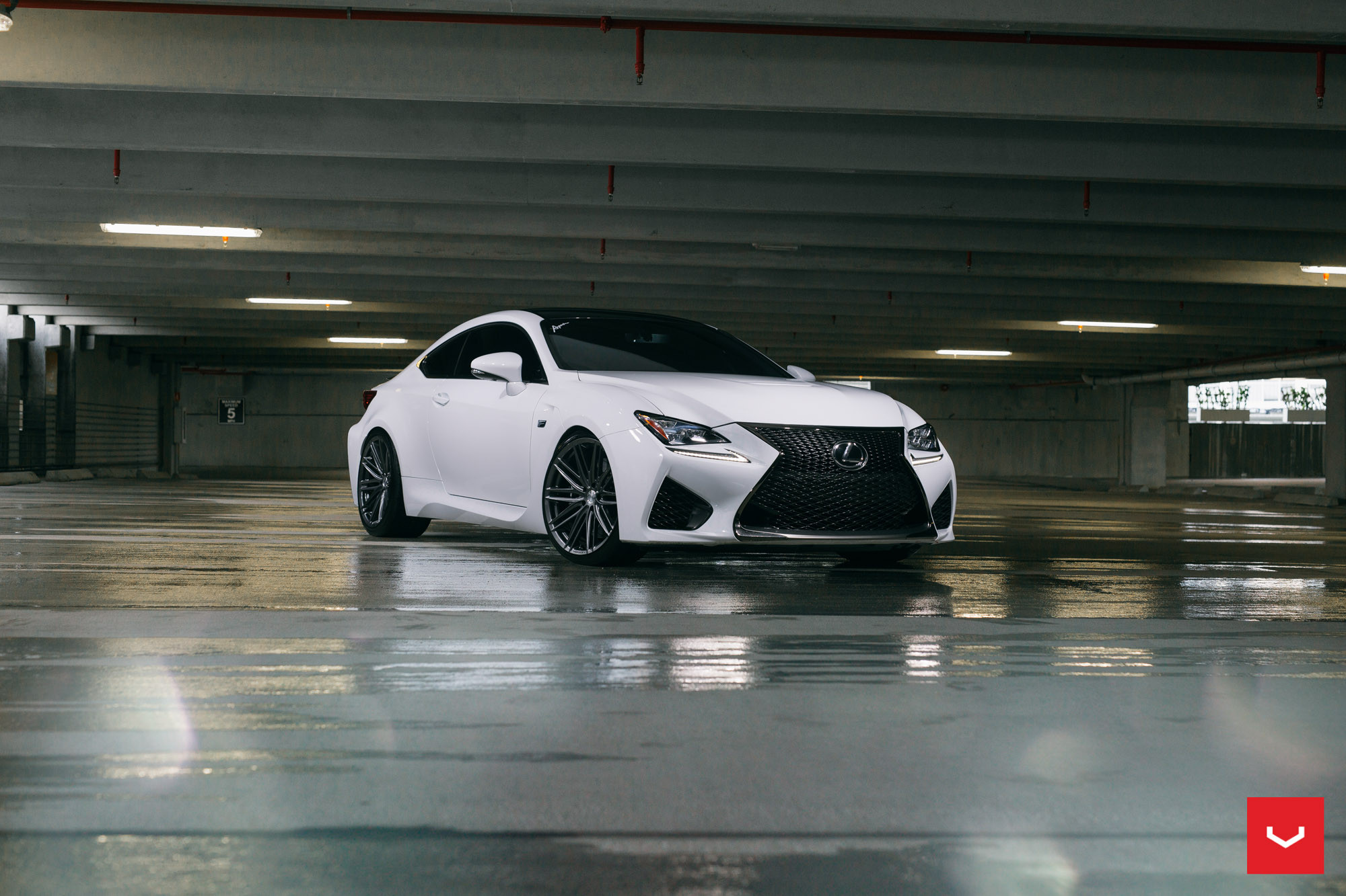 Blacked Out Grille on White Lexus RC - Photo by Vossen