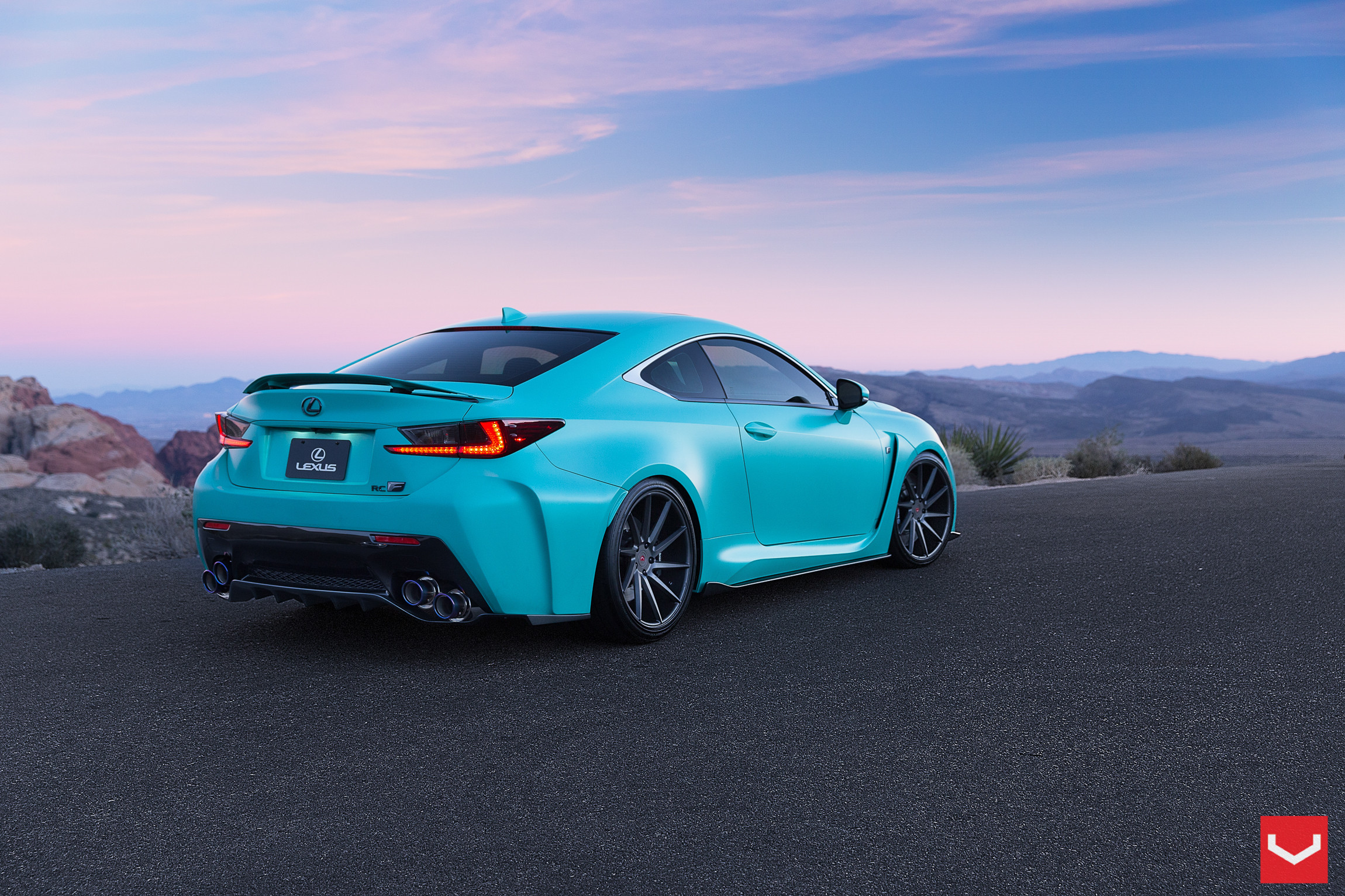 Mint Lexus RC with Aftermarket Side Skirts - Photo by Vossen
