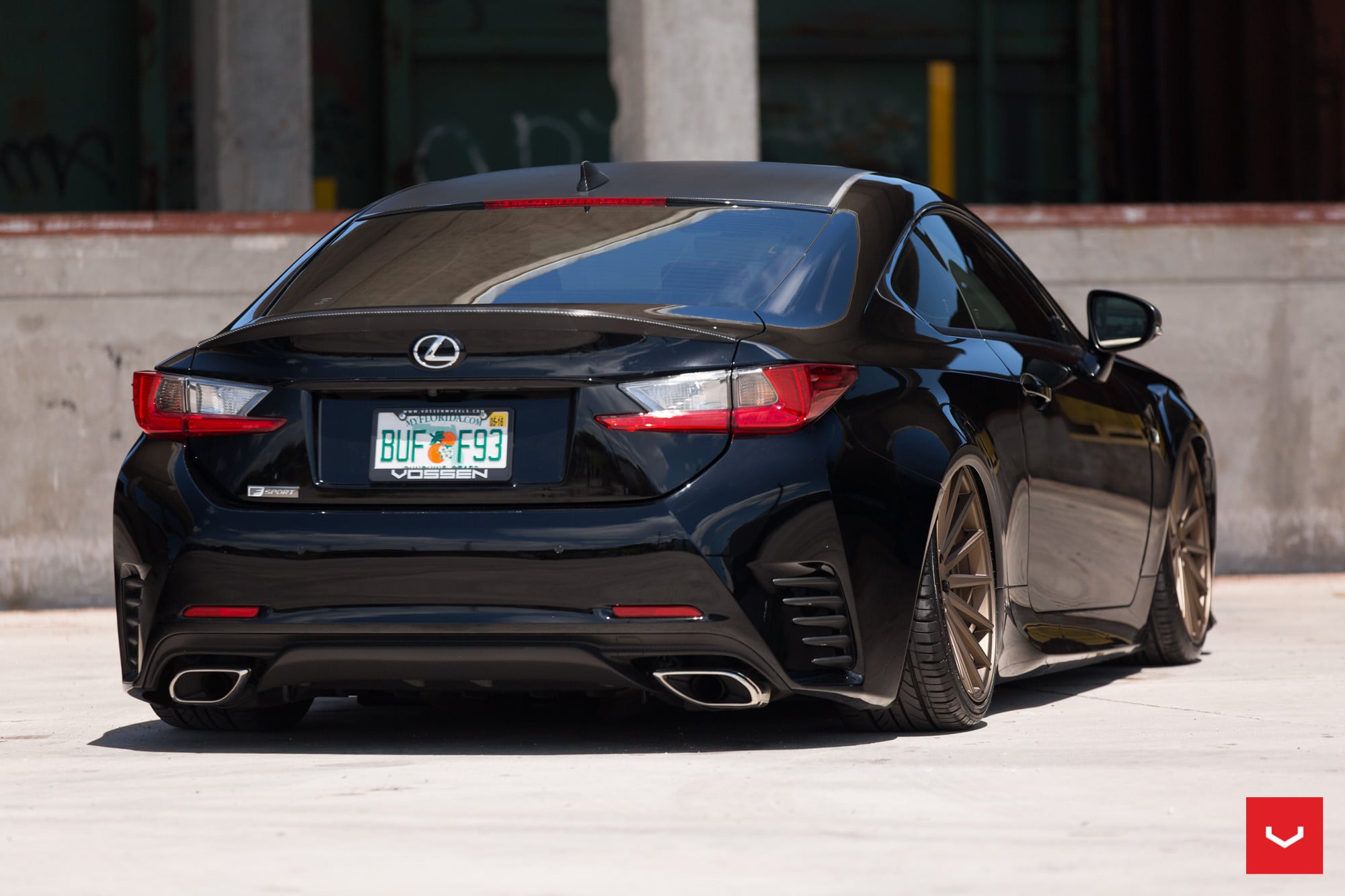 Black Lexus RC with Carbon Fiber Rear Spoiler - Photo by Vossen
