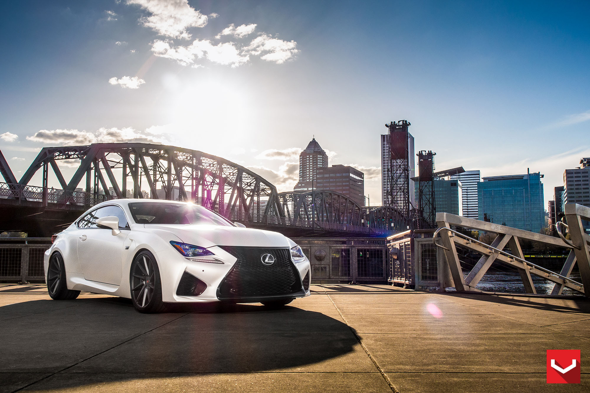 White Pearl Lexus RC with Custom Side Skirts - Photo by Vossen