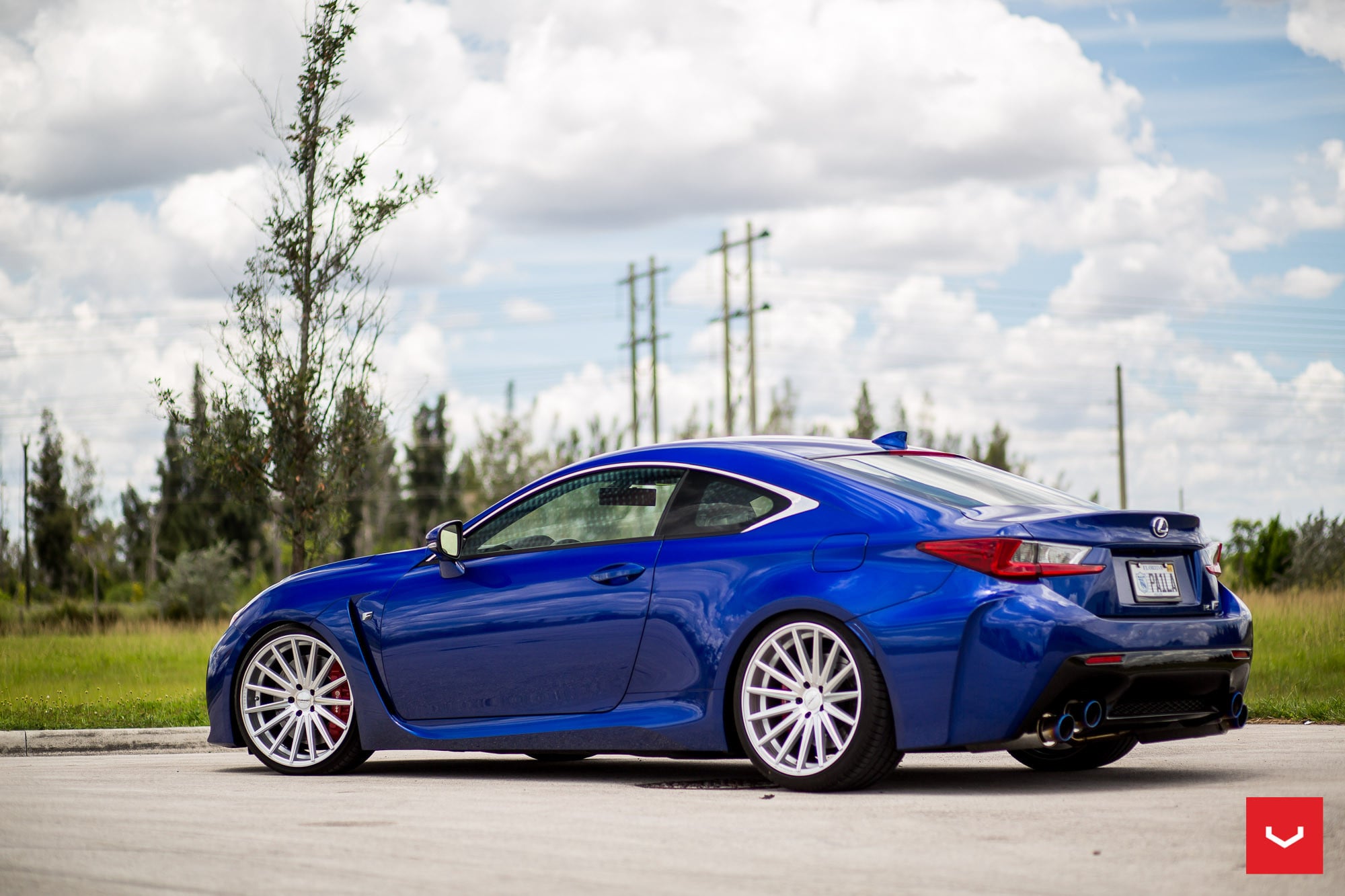 Gloss Clear Vossen Wheels on Blue Lexus RC - Photo by Vossen
