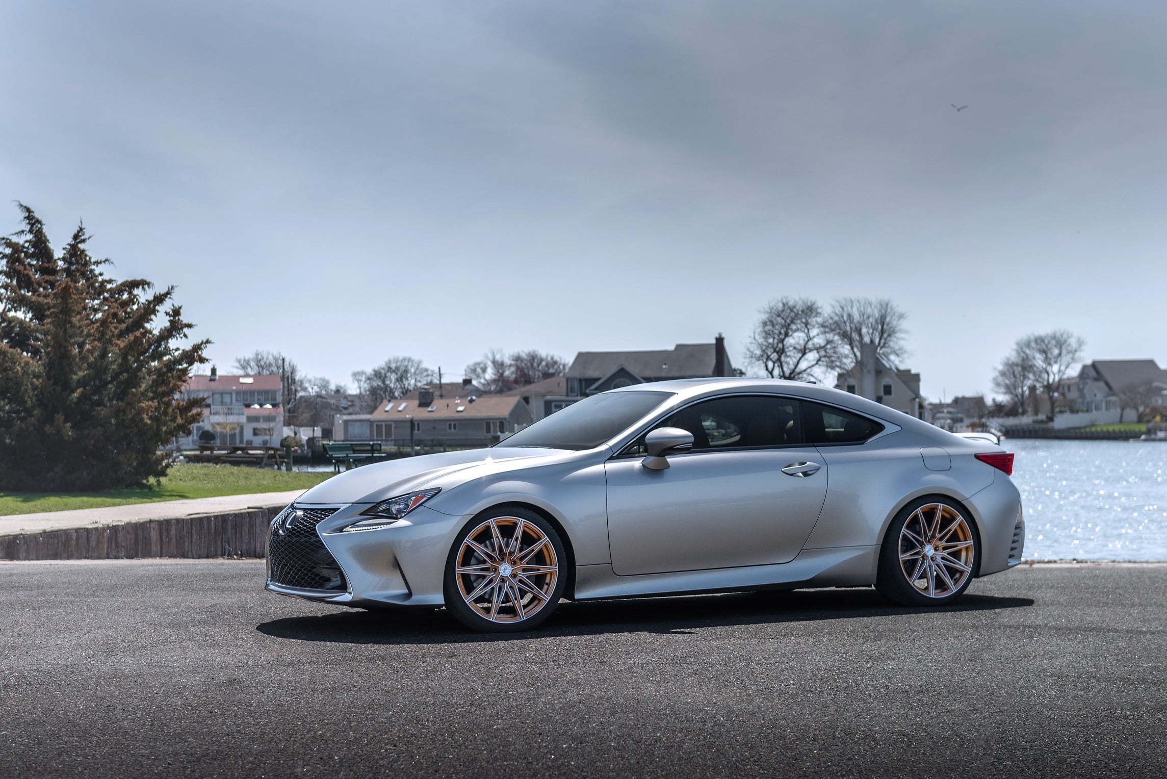 Custom Front Bumper on Silver Lexus RC - Photo by Niche