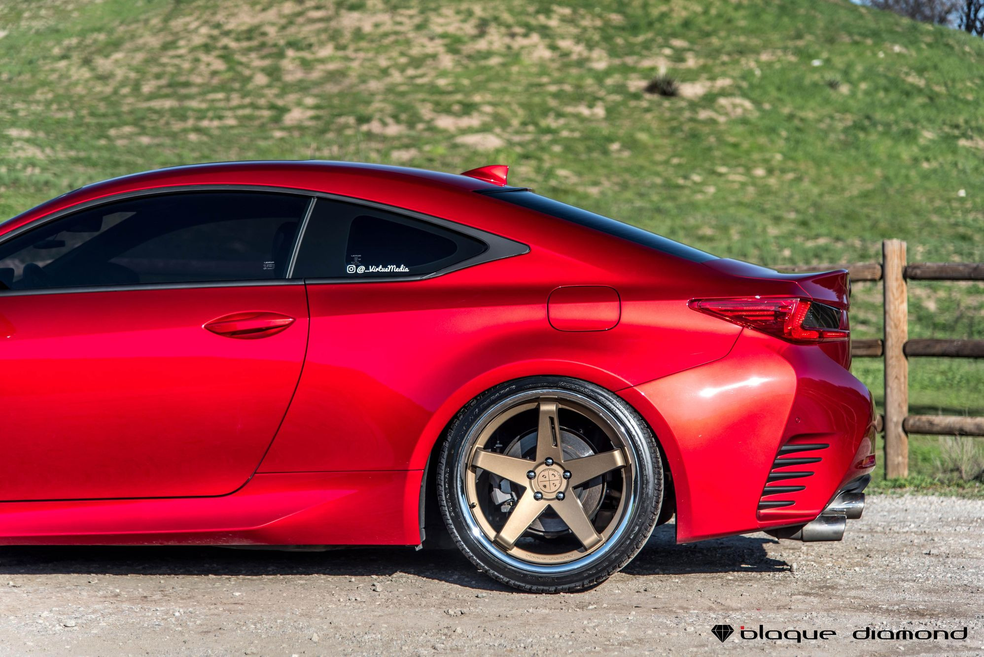 Custom Red Lexus RC F Side Skirts - Photo by Blaque Diamond