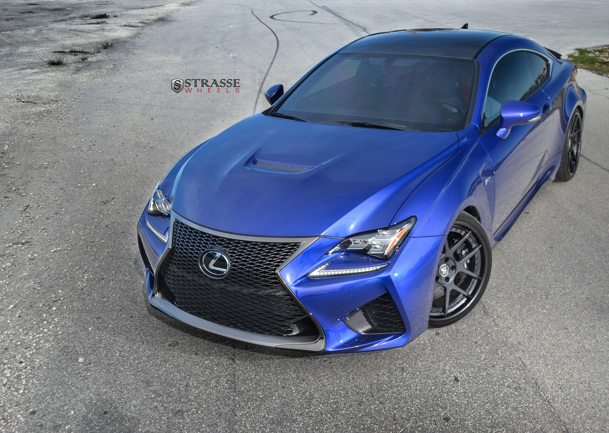 Blue Lexus RC with Custom LED Headlights - Photo by Strasse Forged