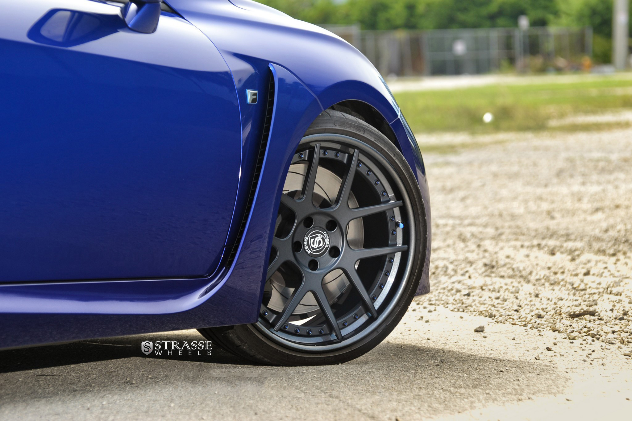Blue Lexus RC with Aftermarket Side Scoops - Photo by Strasse Forged