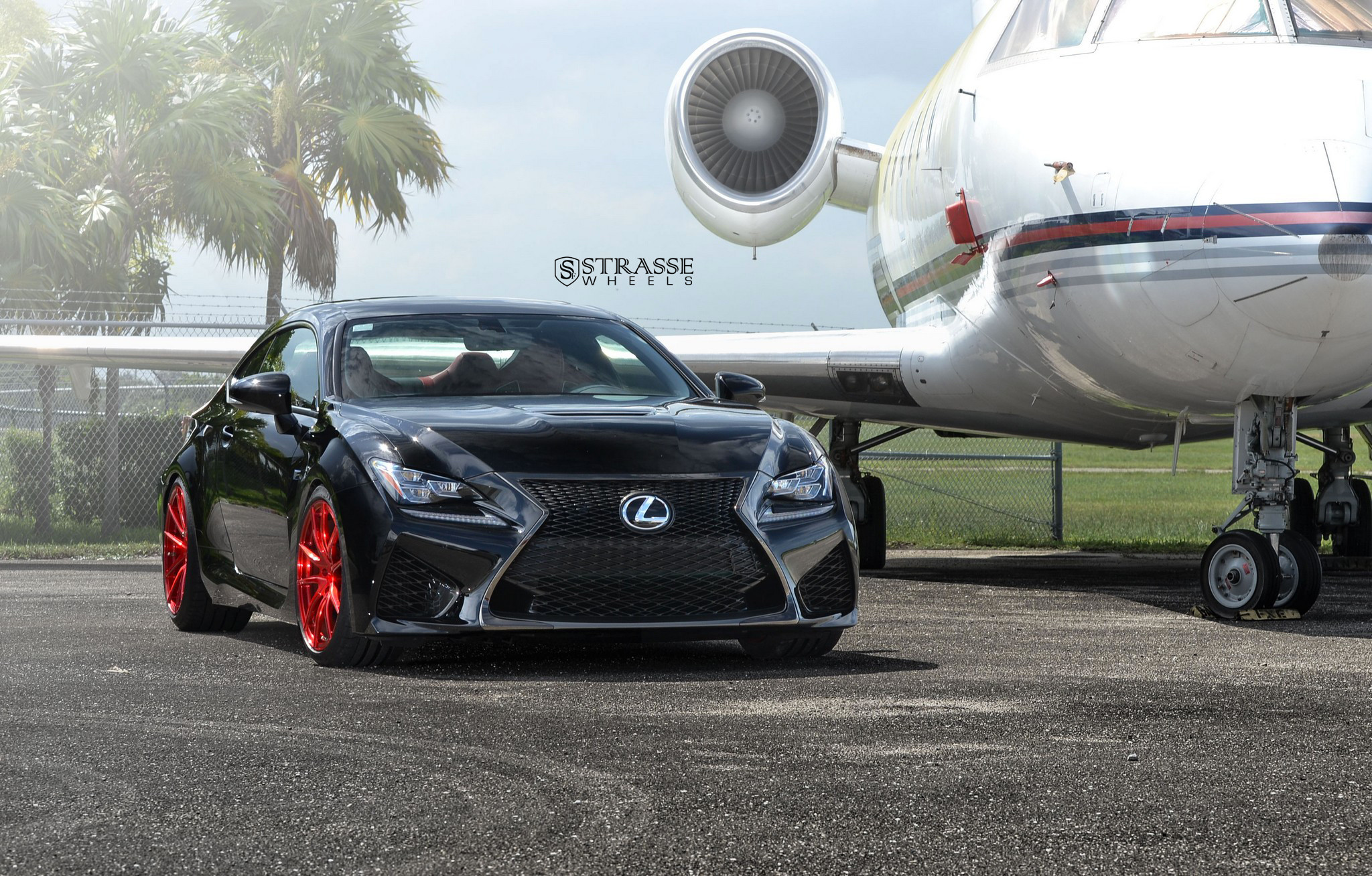 Black Lexus RC with Dark Smoke LED Headlights - Photo by Strasse Forged