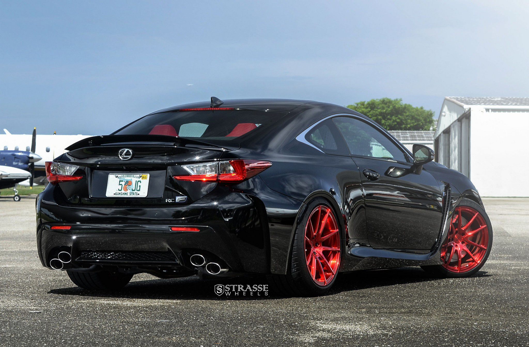 Aftermarket Rear Spoiler on Black Lexus RC F - Photo by Strasse Forged