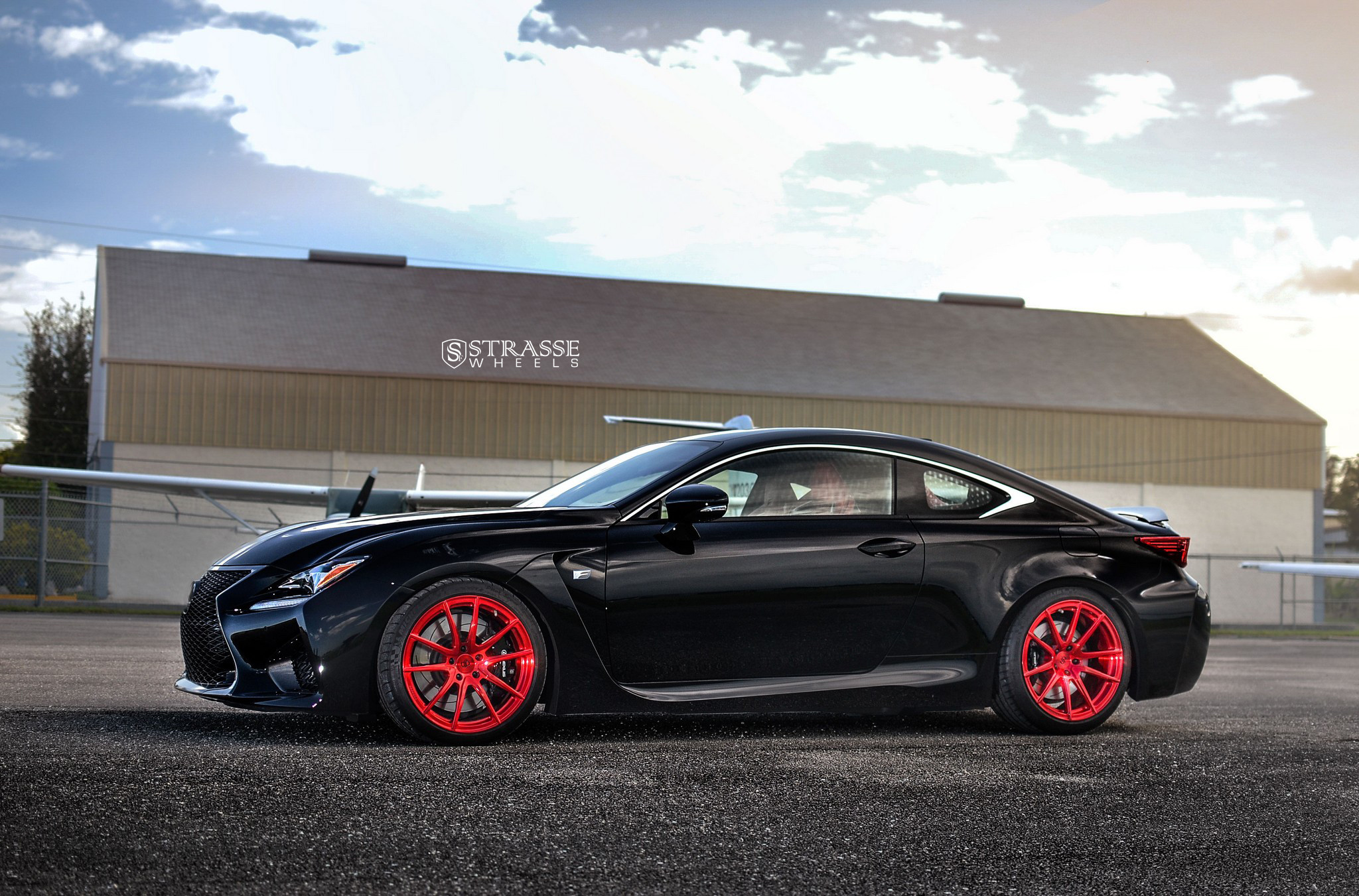 Custom Black Lexus RC Side Skirts - Photo by Strasse Forged