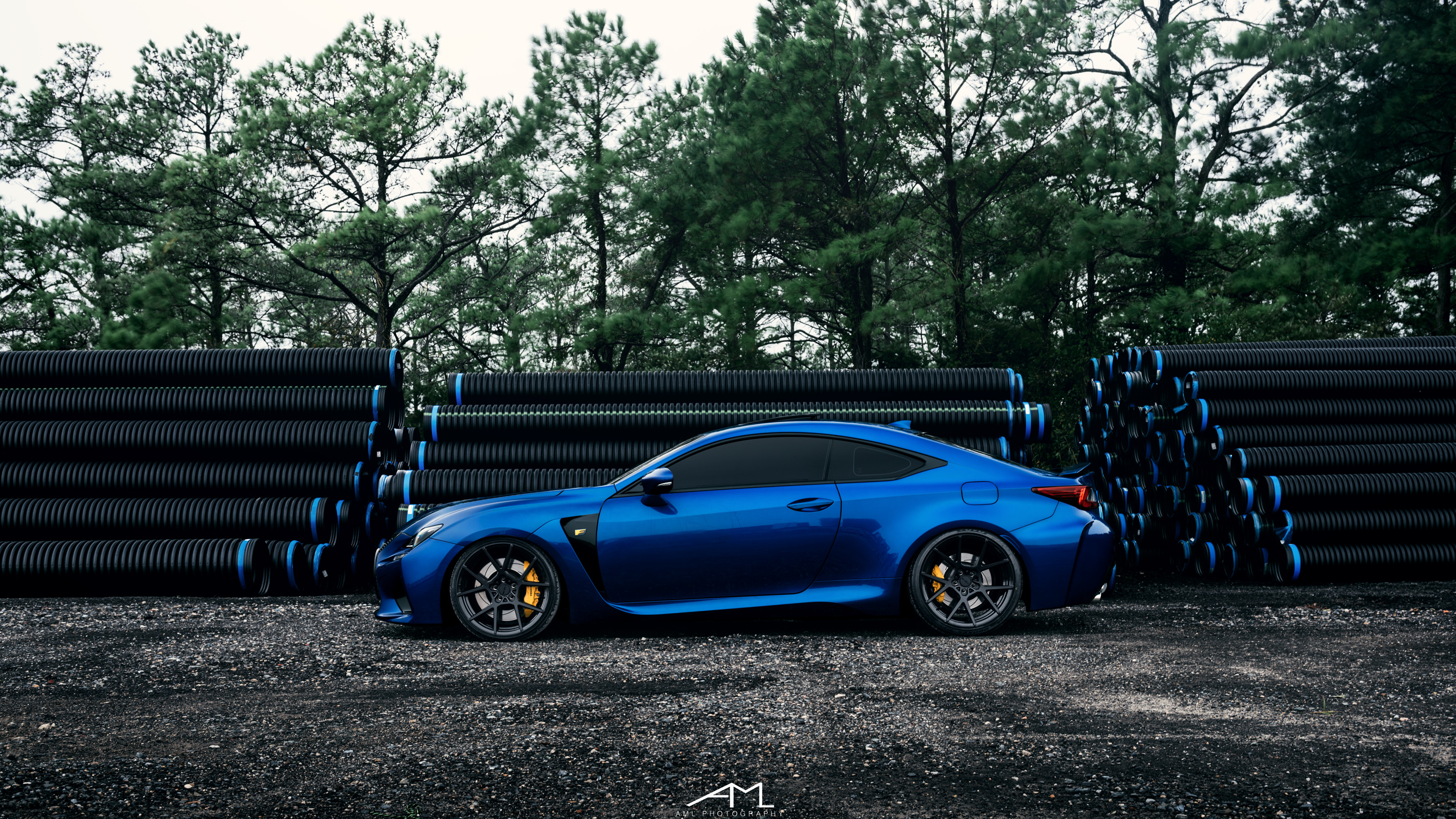 Matte Black Rotiform Wheels on Blue Lexus RC - Photo by Arlen Liverman