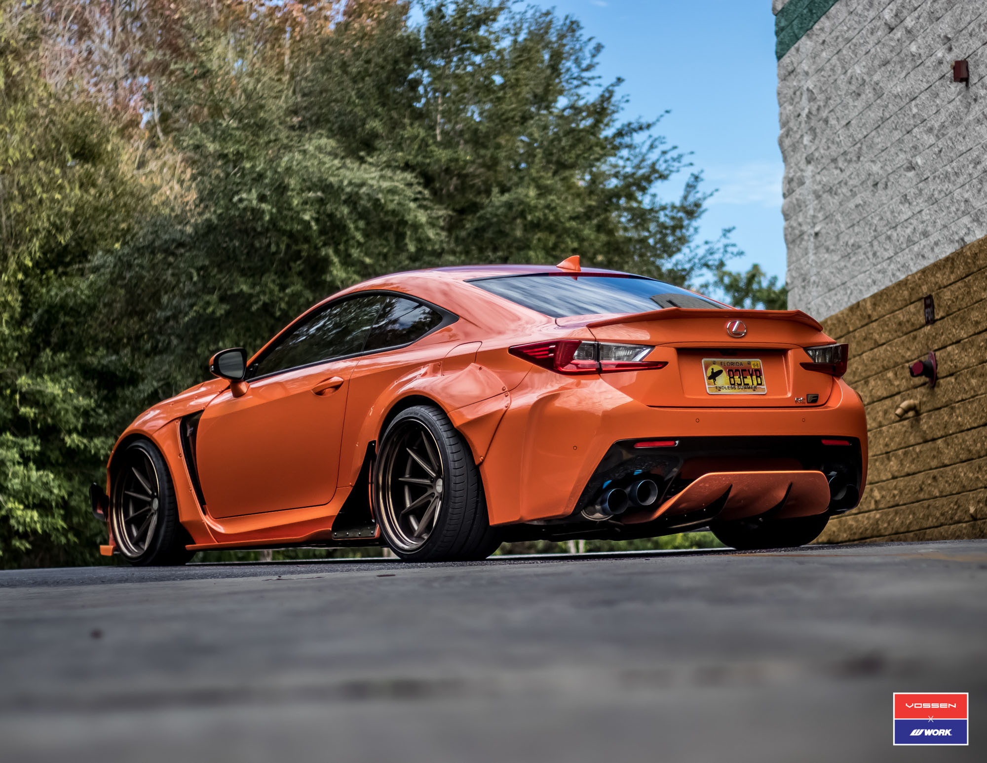Aftermarket Rear Diffuser on Yellow Lexus RC - Photo by VIP Modular Wheels