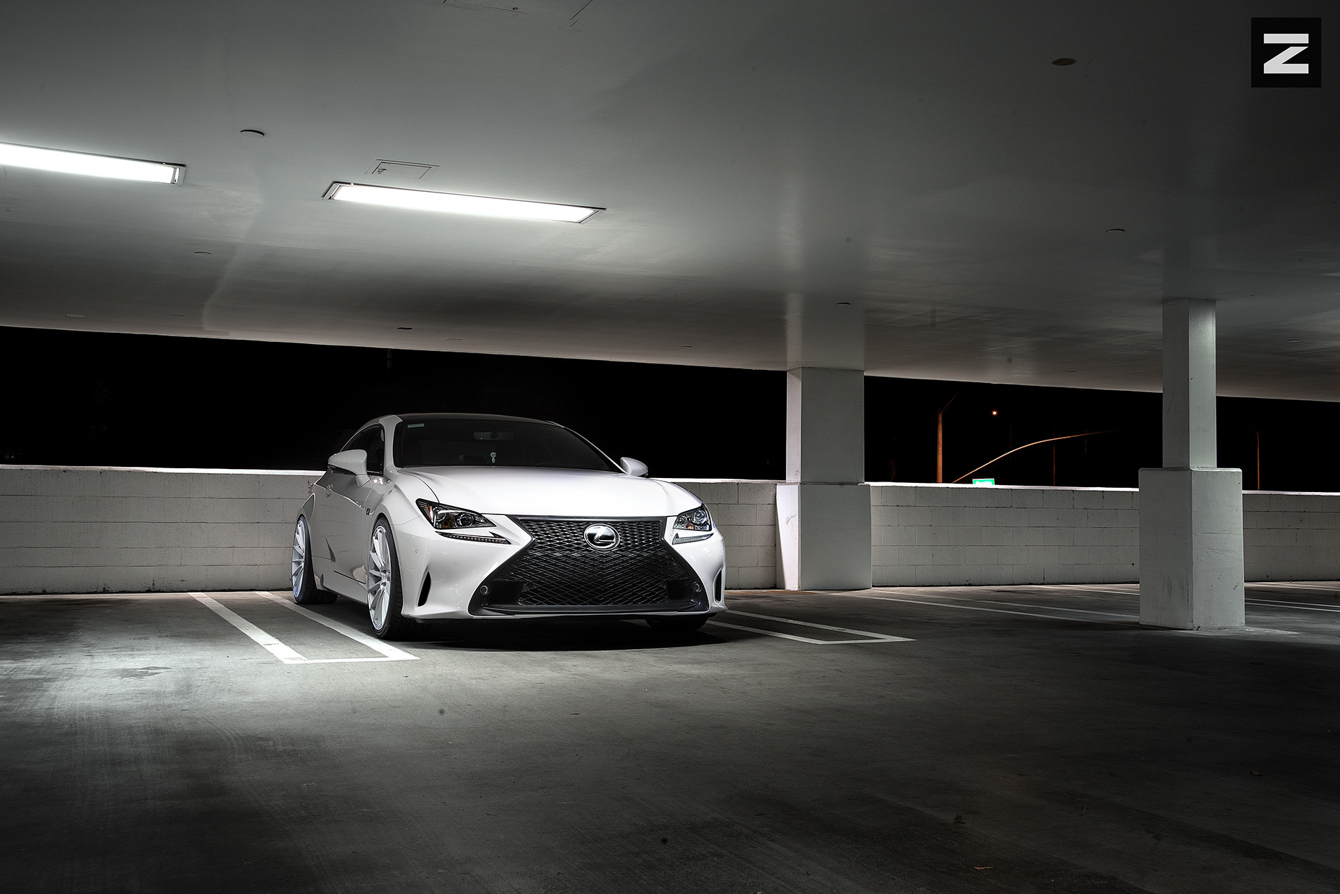 White Lexus RC with Aftermarket Front Bumper - Photo by Zito Wheels