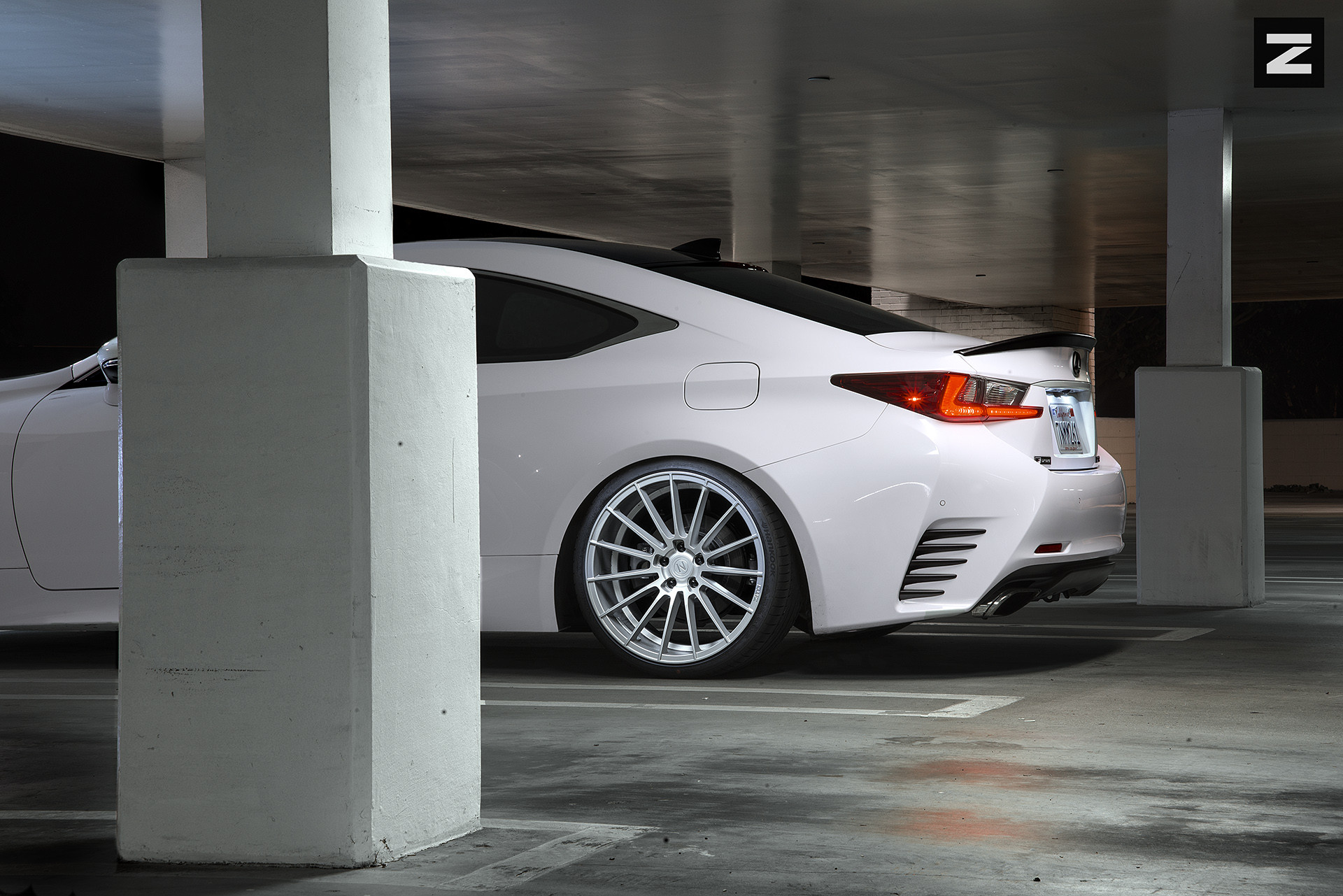 Rear Lip Spoiler on White Lexus RC - Photo by Zito Wheels