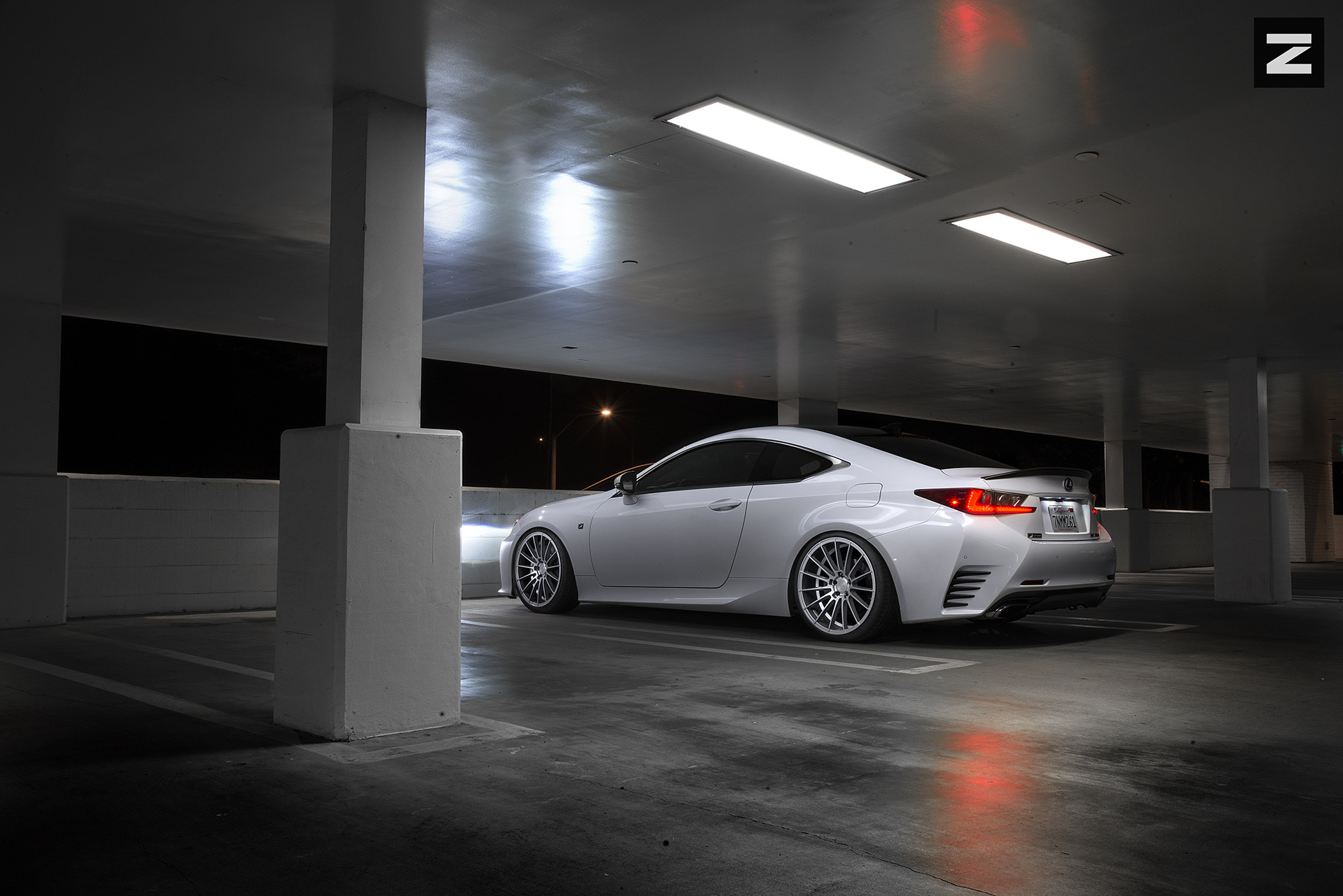 Aftermarket Rear Diffuser on White Lexus RC - Photo by Zito Wheels