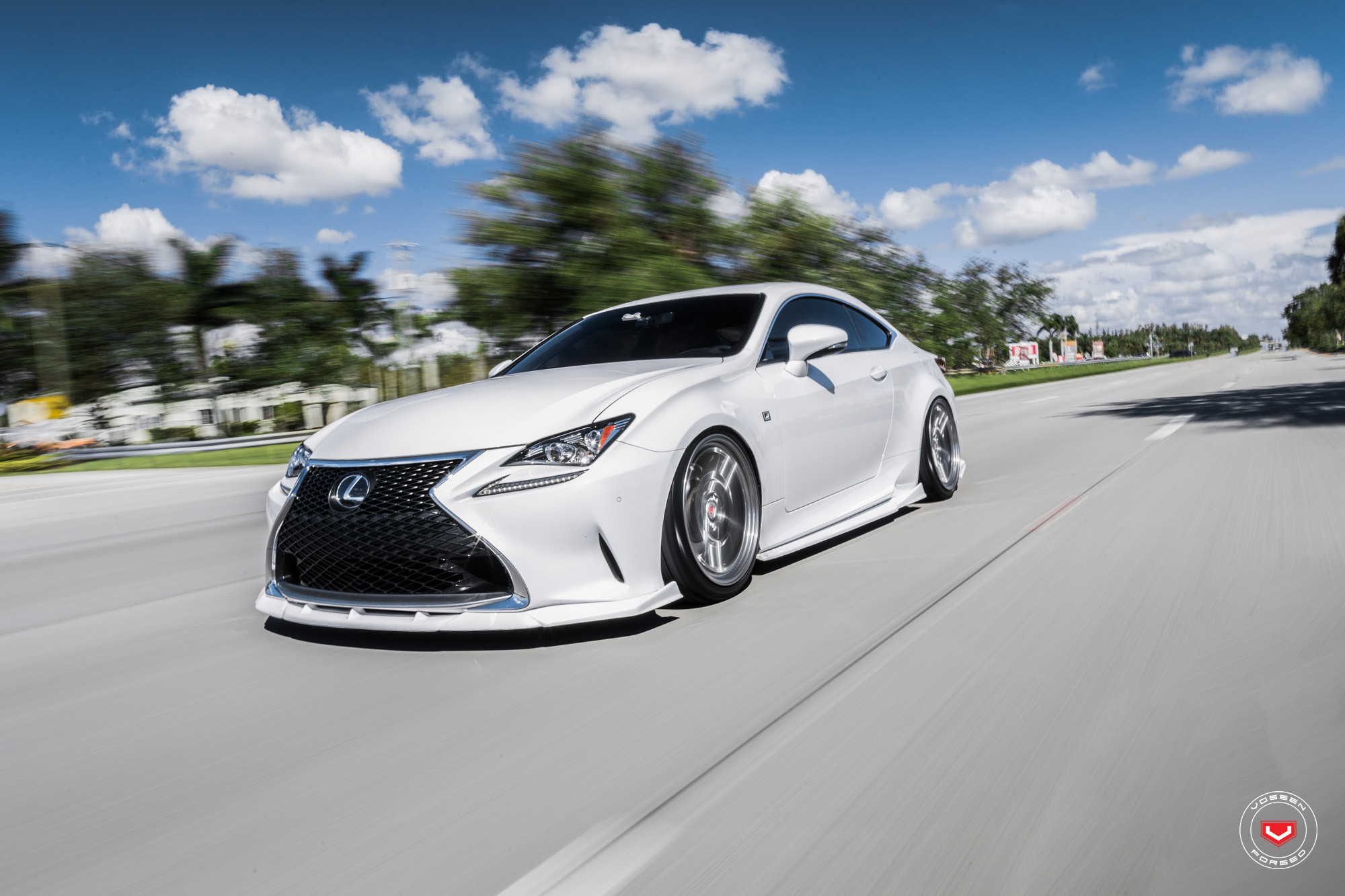 Aftermarket Projector Headlights on White Lexus RC - Photo by Vossen