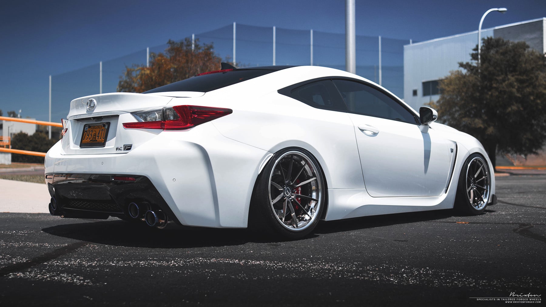 White Lexus RC F with Custom Exhaust System - Photo by Brixton Forged Wheels