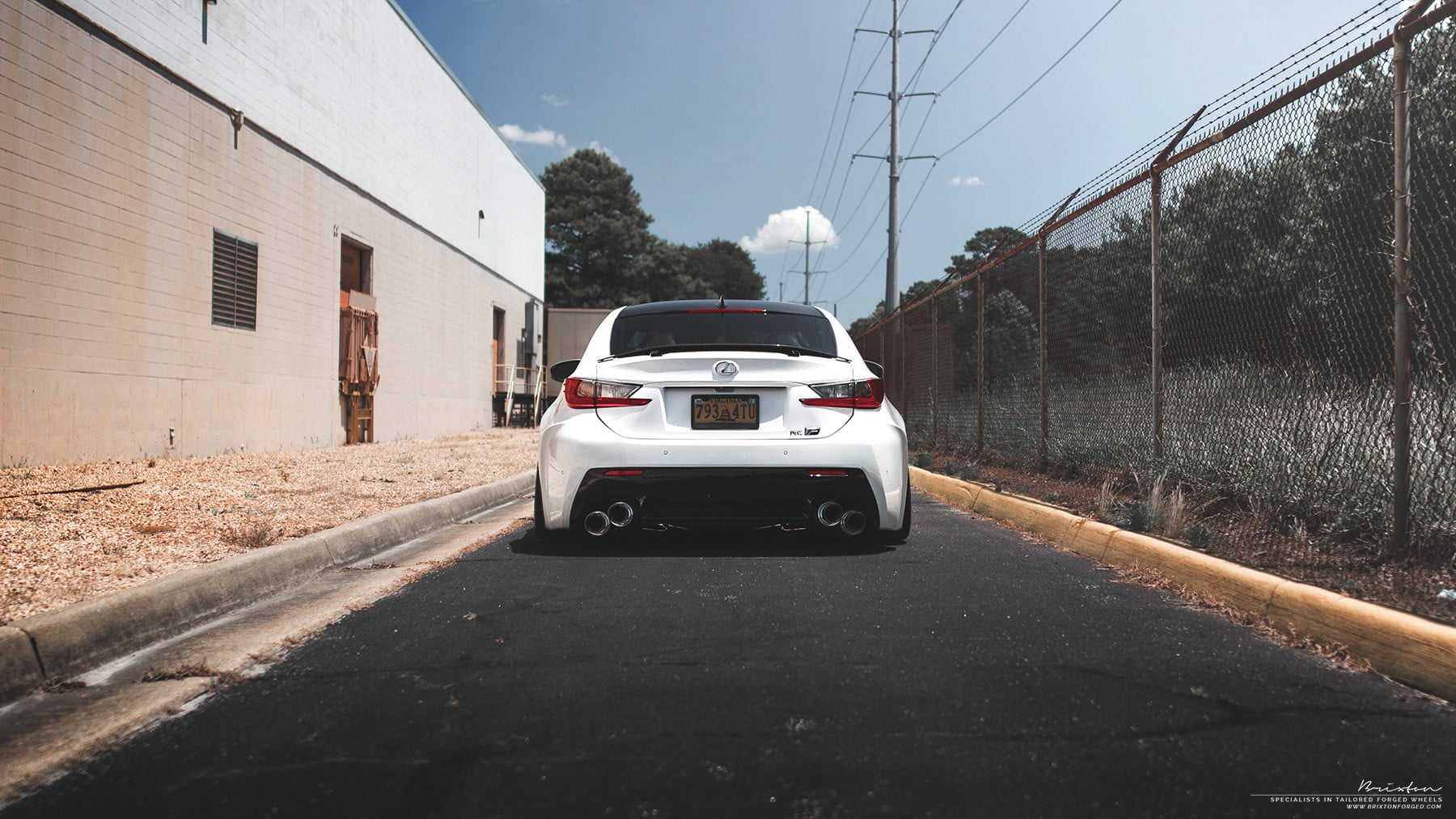 White Lexus RC F with Red Clear LED Taillights - Photo by Brixton Forged Wheels