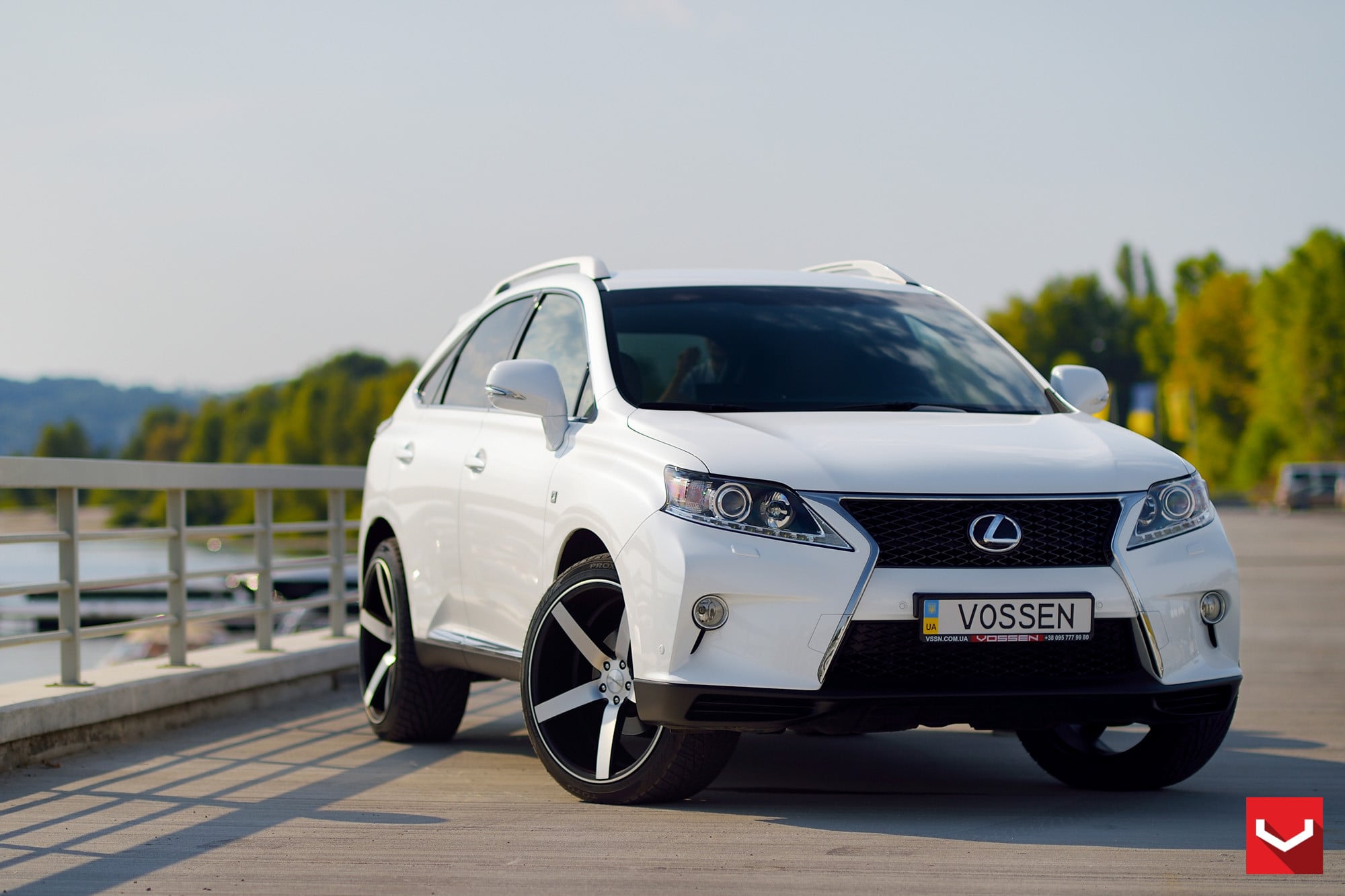 White Lexus RX with Custom Front Bumper Cover - Photo by Vossen